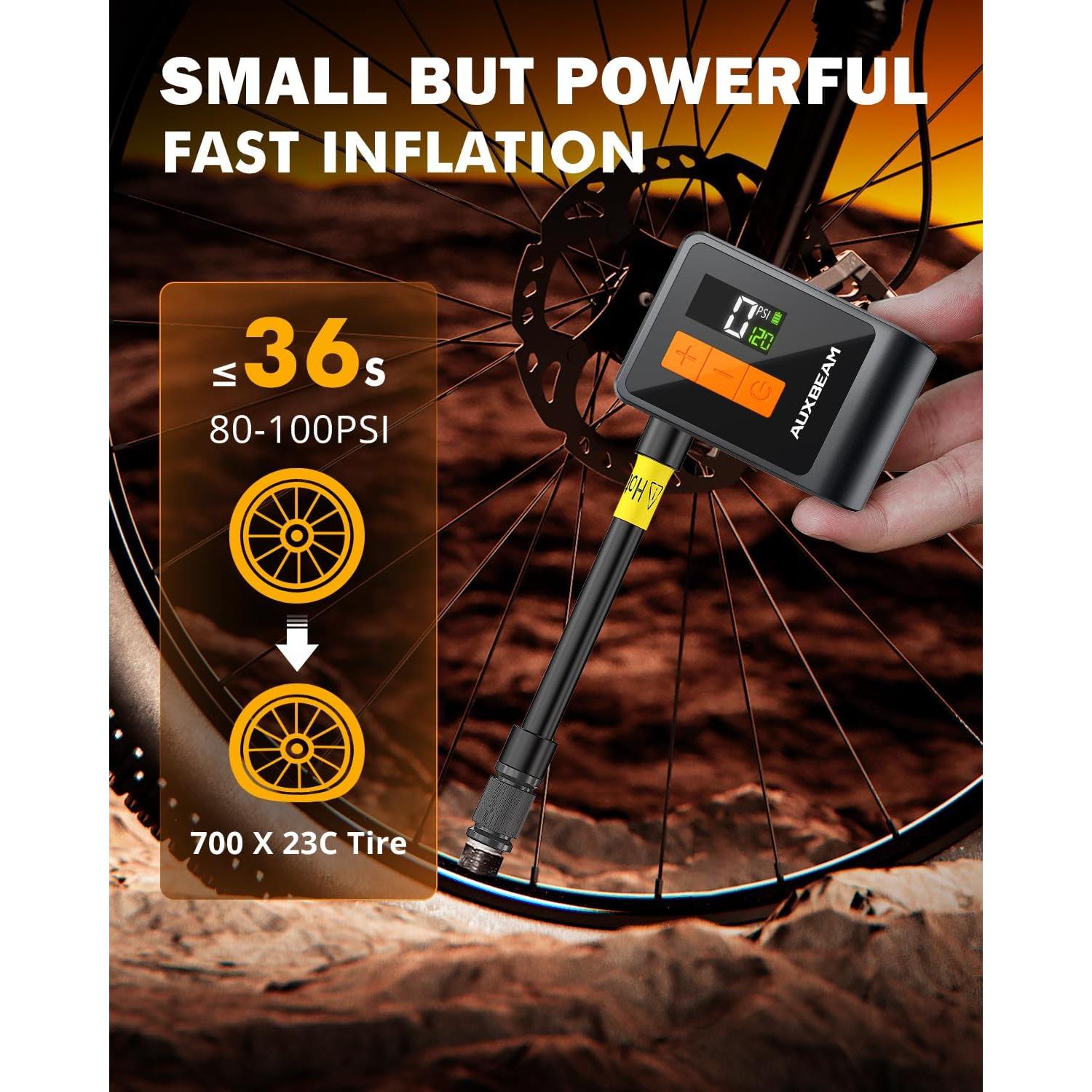 Bomba de Bicicleta Auxbeam AB-BL03 120PSI con Manómetro