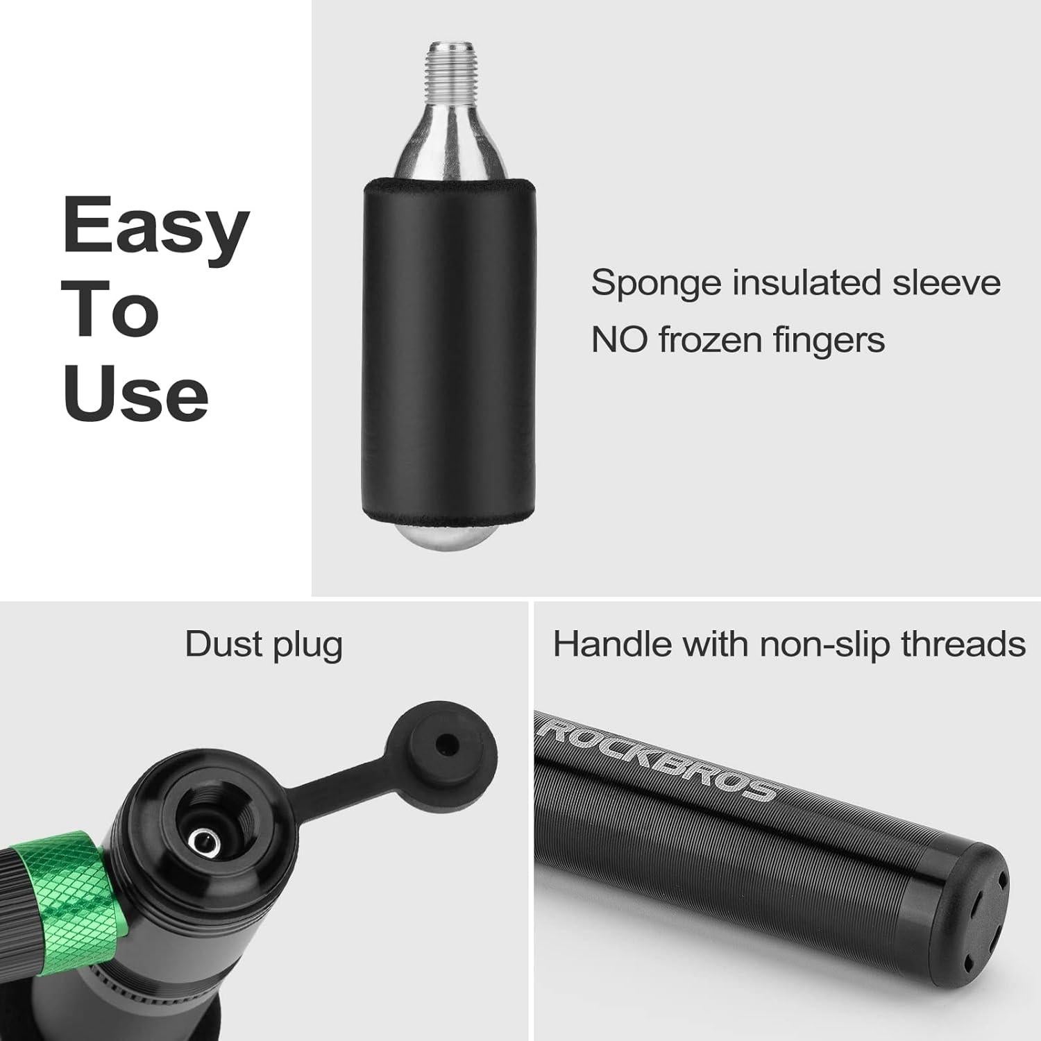 Bomba de Bicicleta ROCKBROS 110 PSI Doble Modo Presta Schrader