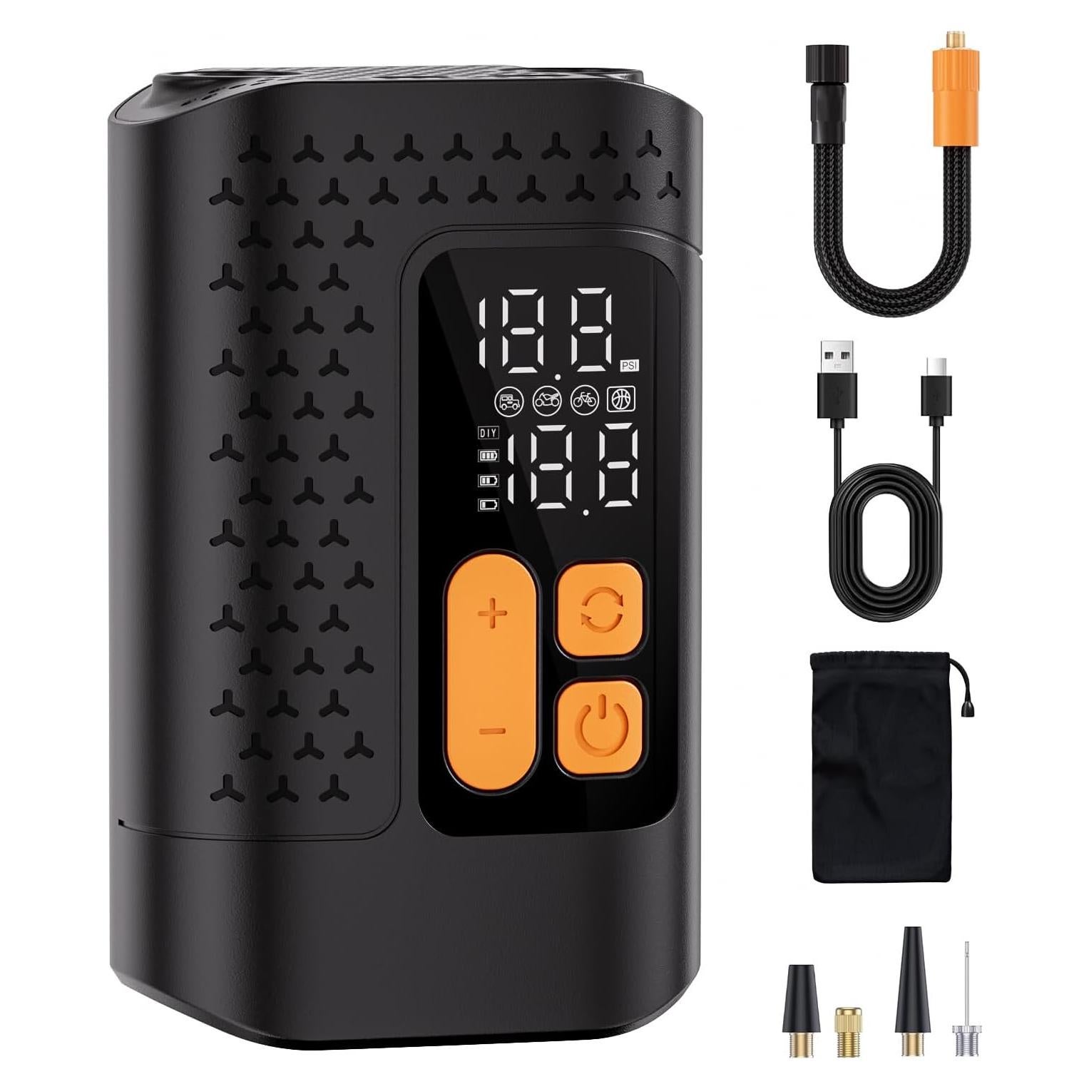 Bomba de Bicicleta Eléctrica Aucoza A5 160 PSI Compacta