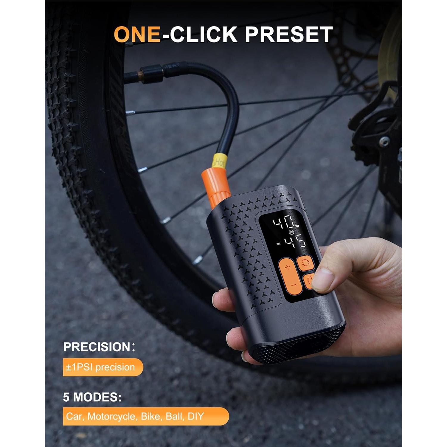 Bomba de Bicicleta Eléctrica Aucoza A5 160 PSI Compacta