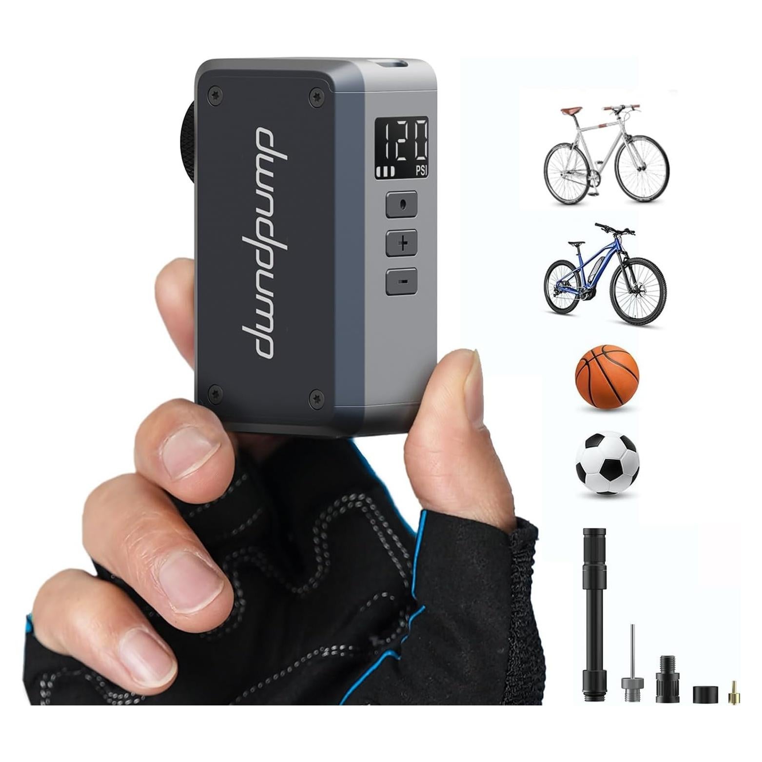 Mini bomba eléctrica de bicicleta dwndpump DP5 PRO 120 PSI