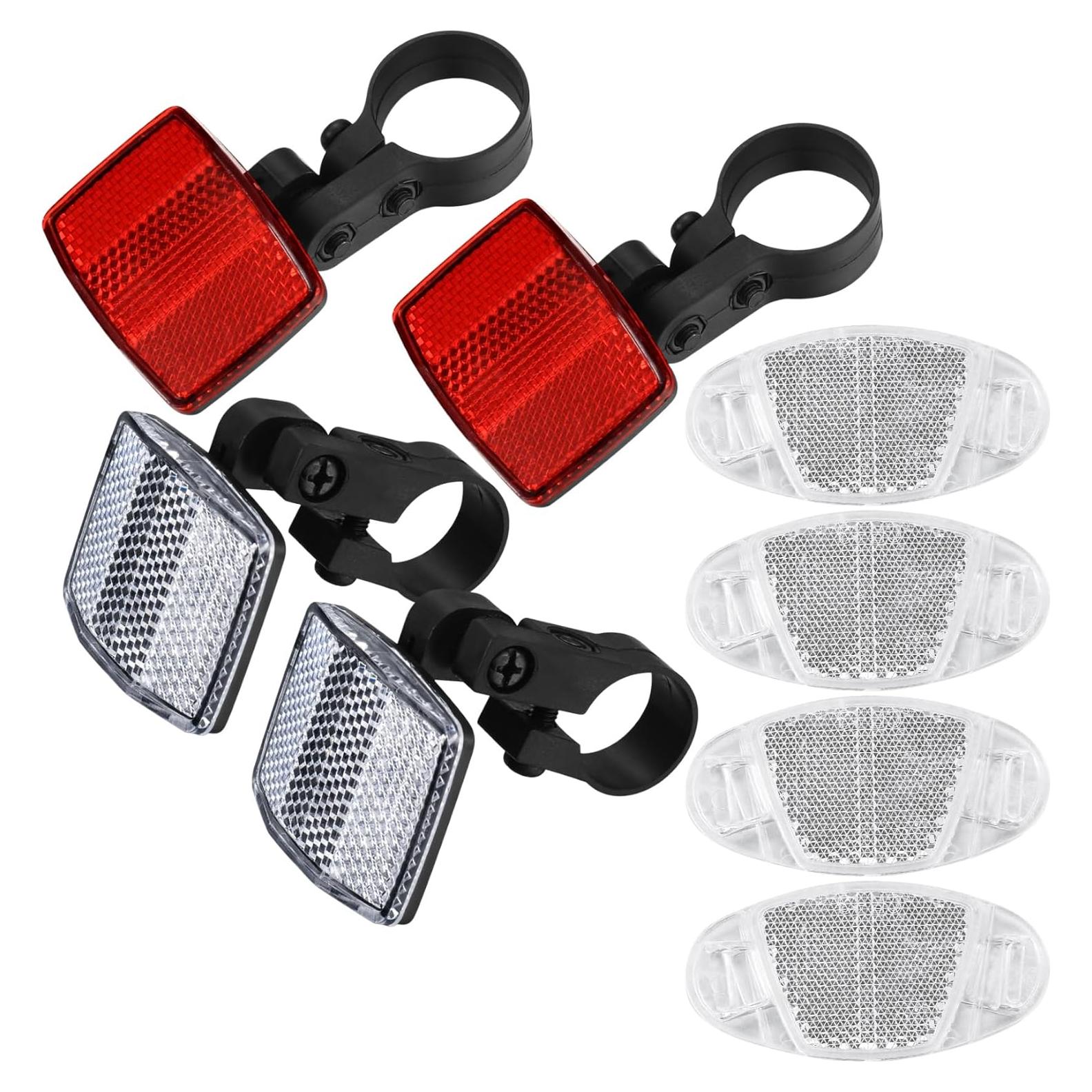 Kit de Reflectores para Bicicleta Xujinsongg - 8 Piezas Rojo y Blanco