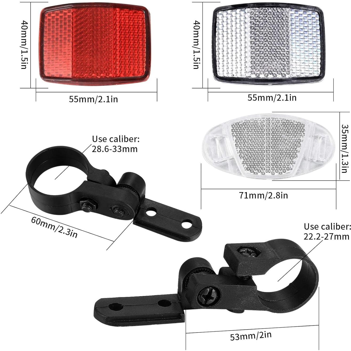Kit de Reflectores para Bicicleta Xujinsongg - 8 Piezas Rojo y Blanco