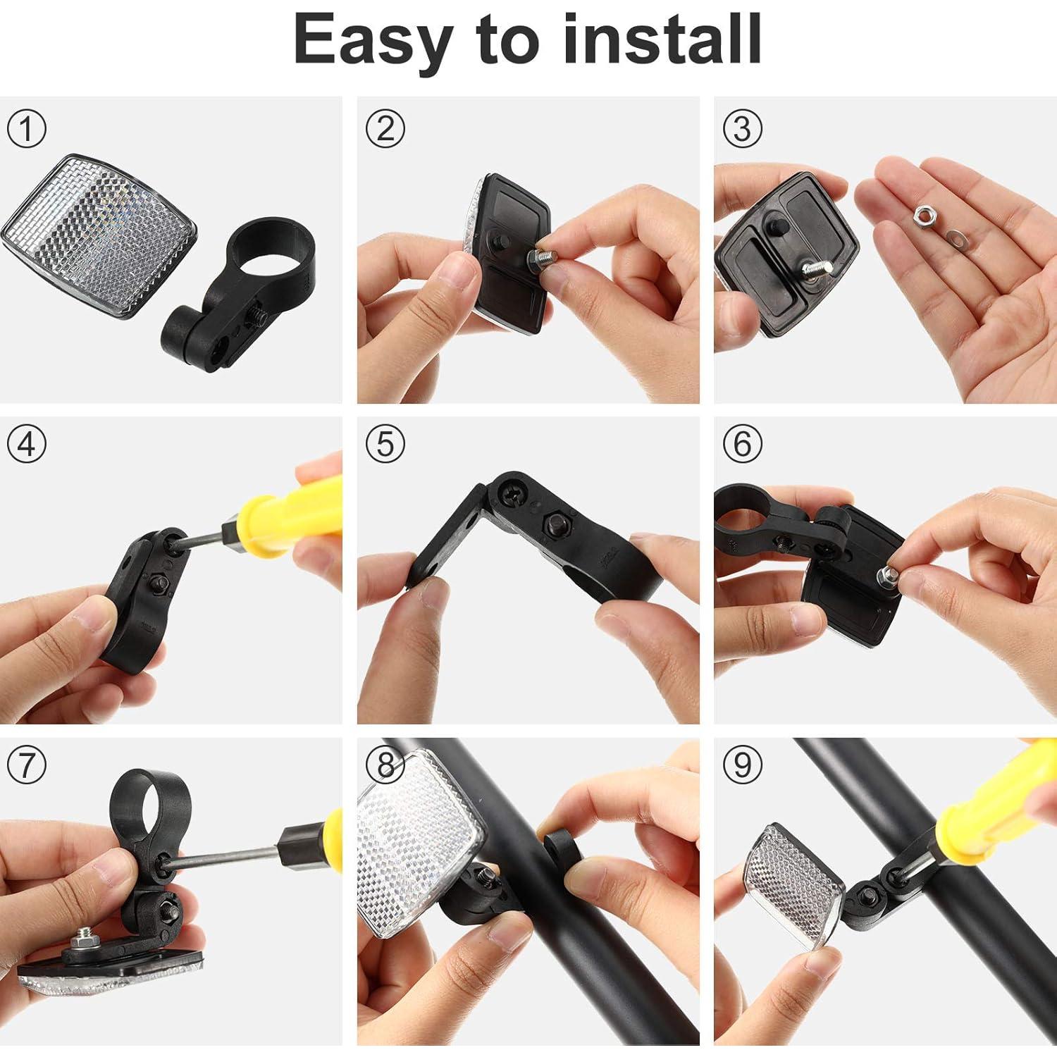 Reflectores de Bicicleta HESTYA 4 Piezas Rojos y Blancos