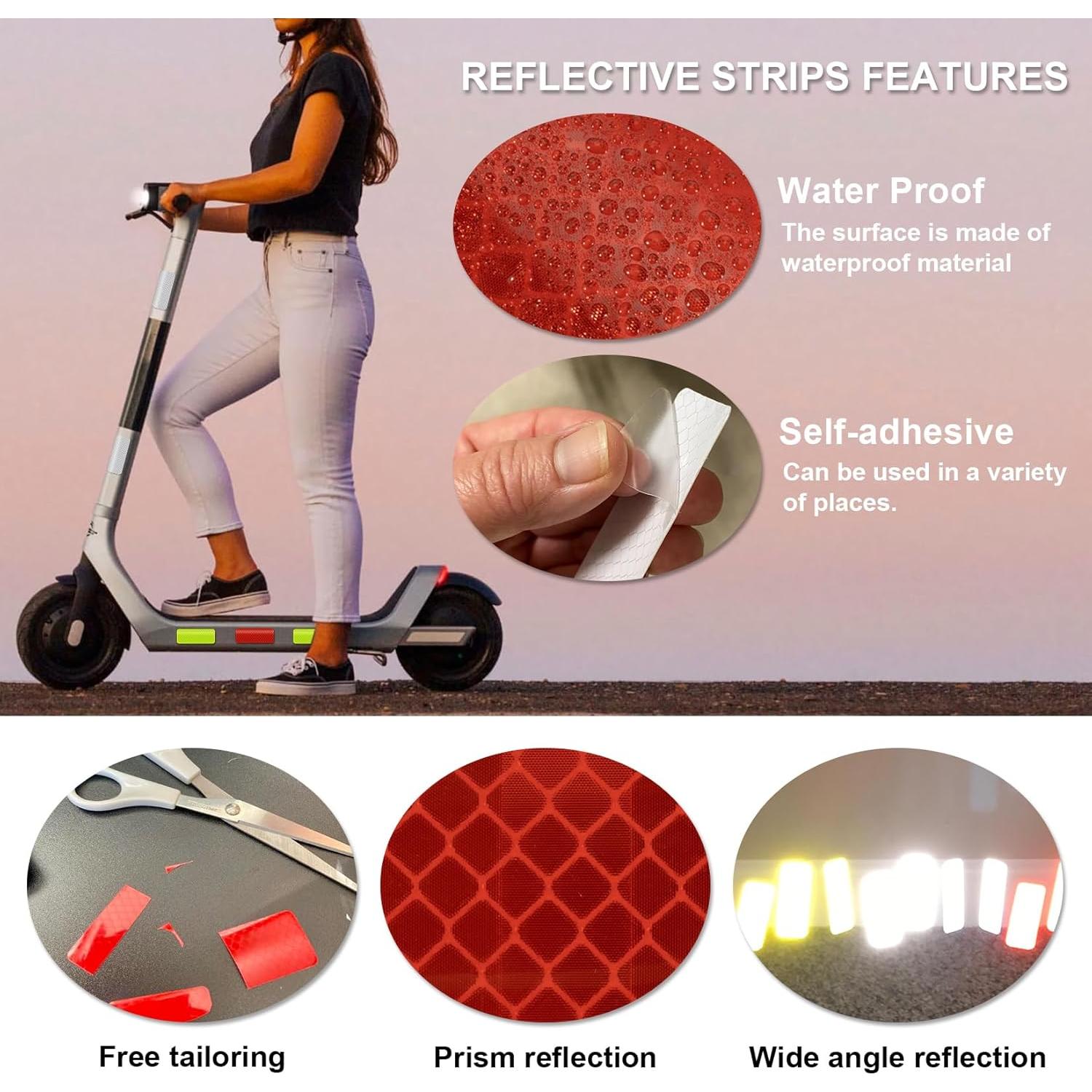 Calcomanías Reflectantes 36 PCS PSLER 3x8 cm Alta Visibilidad