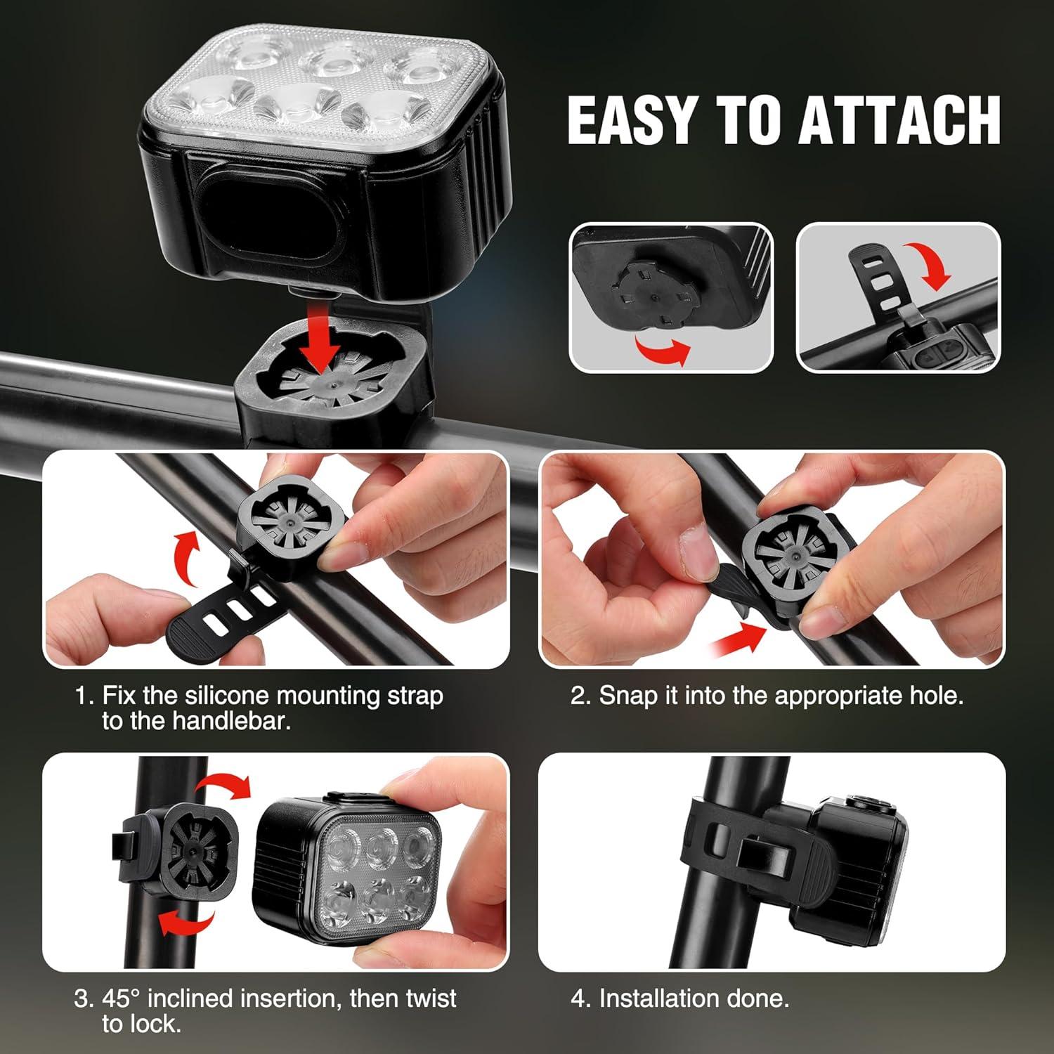 Conjunto de Luces para Bicicleta WORKPRO Recargables IP65