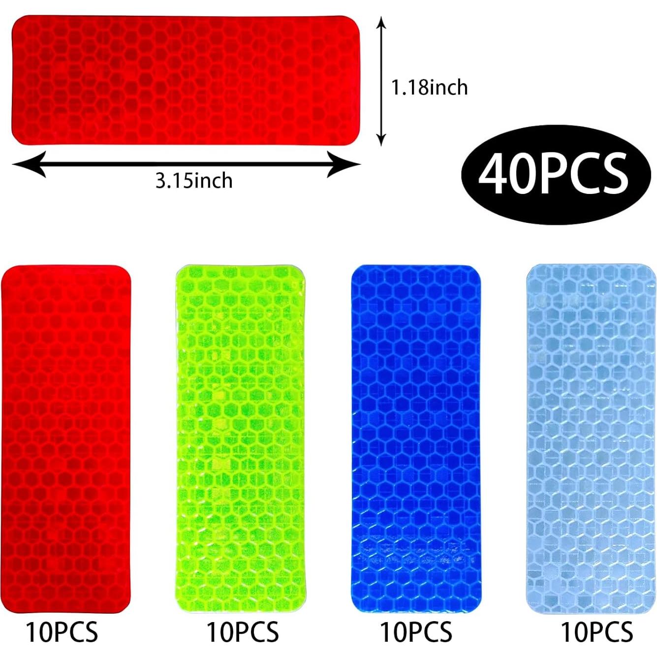 Calcomanías Reflectantes Impermeables KUWSEIY 40 Pcs 3x8 cm