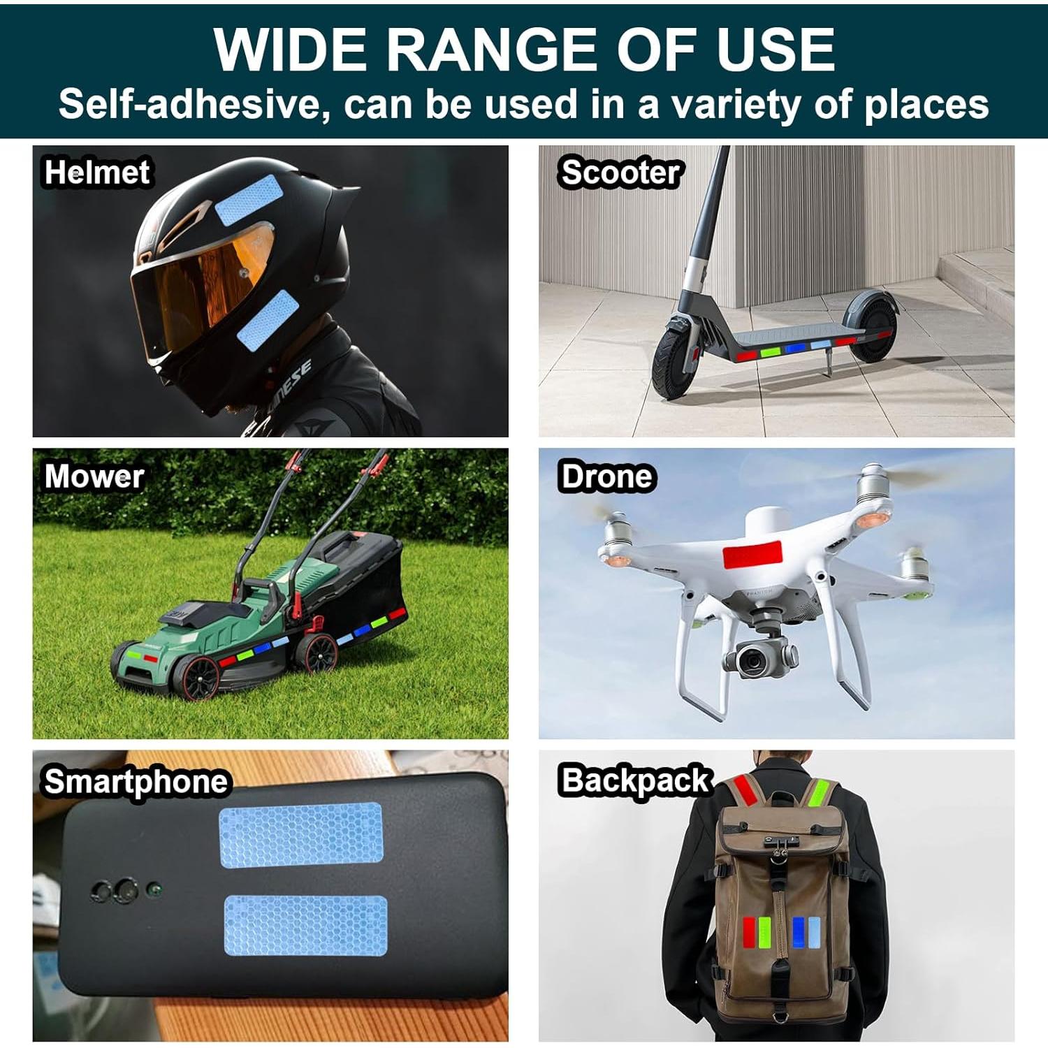 Calcomanías Reflectantes Impermeables KUWSEIY 40 Pcs 3x8 cm