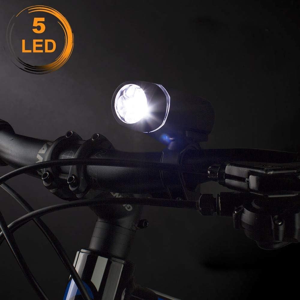 Luces para Bicicleta BV-BL-001, Faro 5 LED y Luz 3 LED