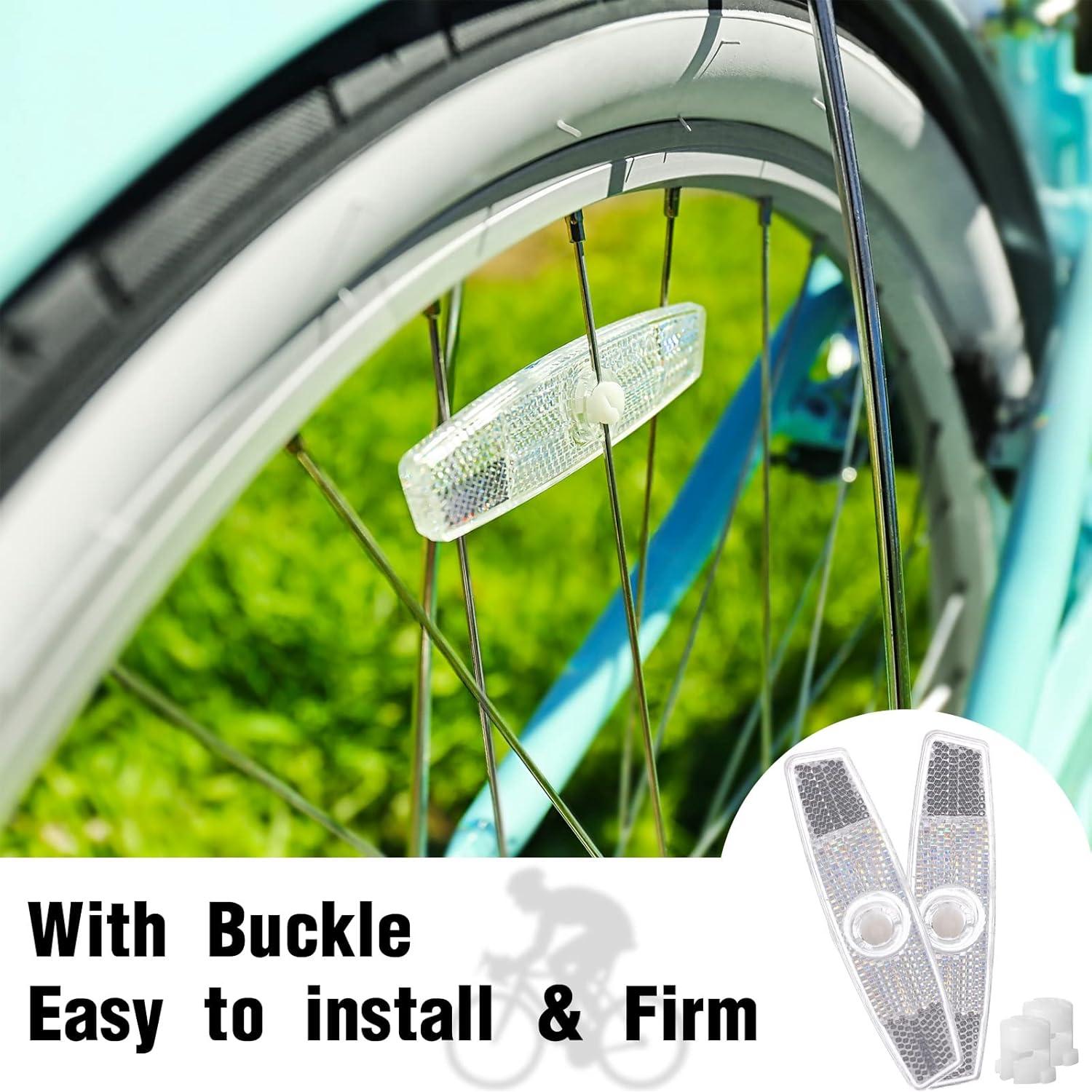 Mudder 12 Reflectores Blancos para Ruedas de Bicicleta
