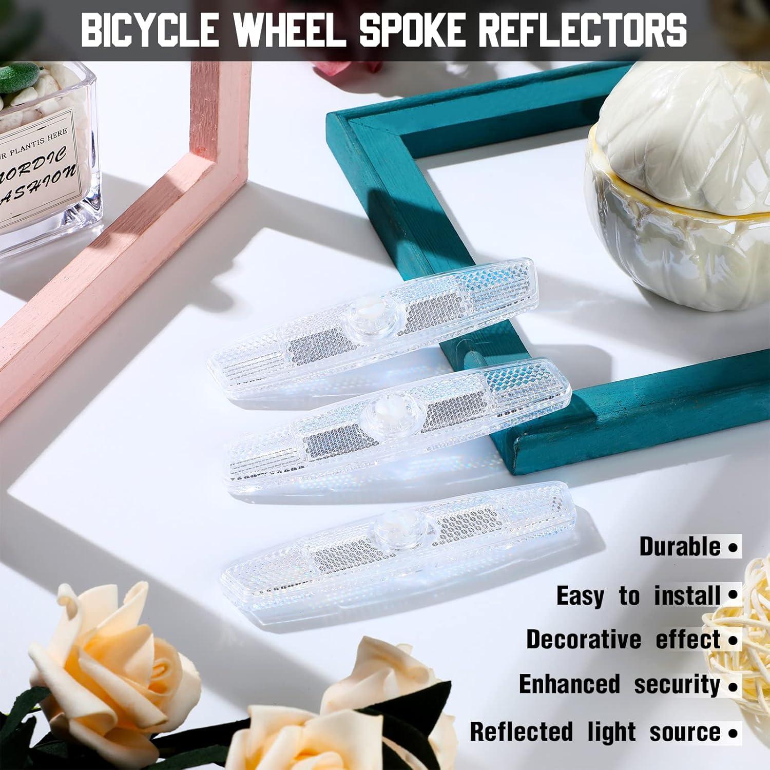 Mudder 12 Reflectores Blancos para Ruedas de Bicicleta