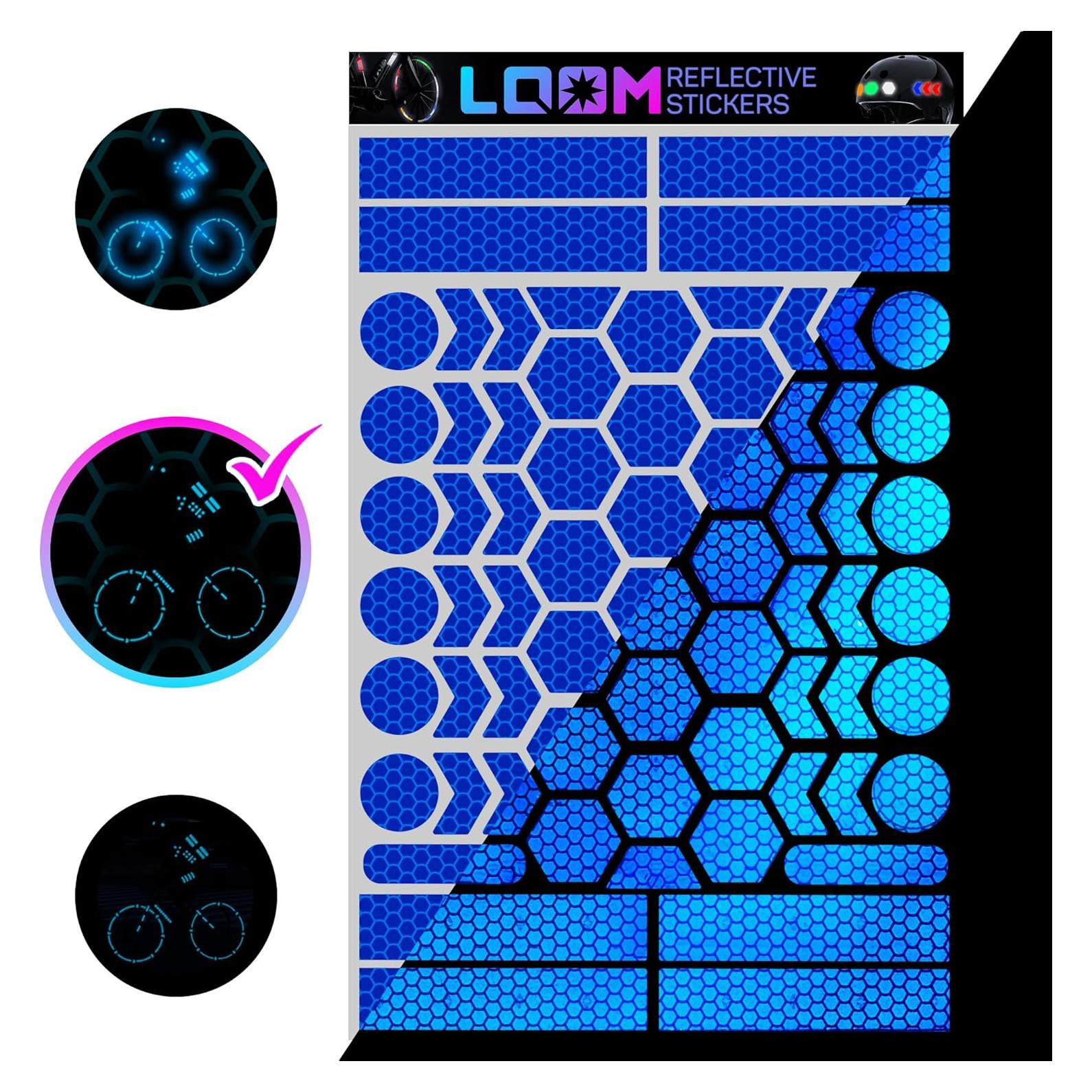 Calcomanías Reflectantes LOOM 67pcs Prism-Azul para Seguridad