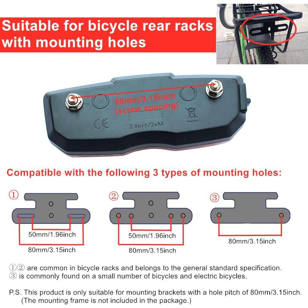 Luz Trasera Reflectante para Bicicleta GreceYou 80mm