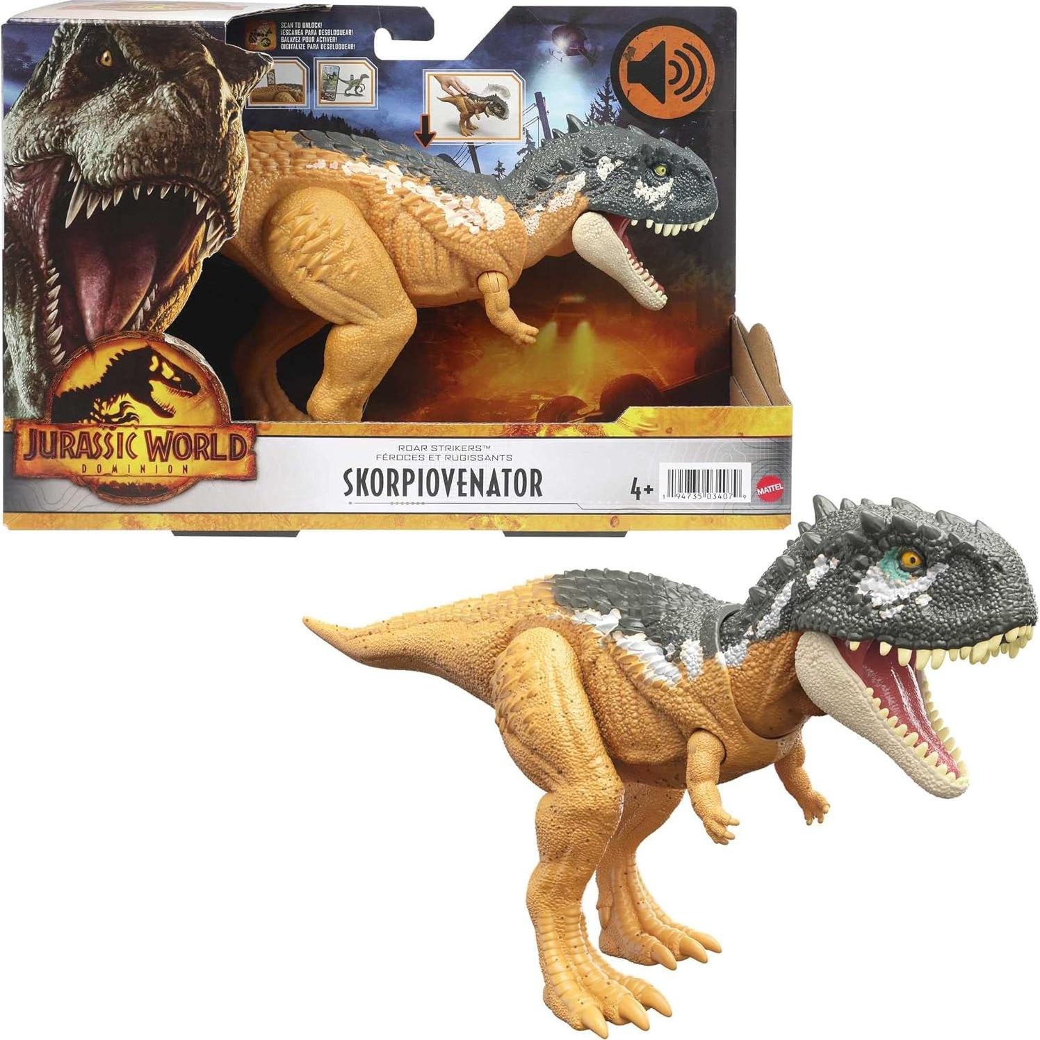 Figura de Acción Mattel Jurassic World Roar Strikers Skorpiovenator