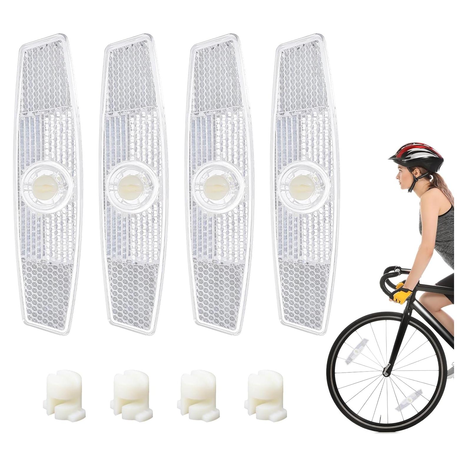 4 Reflectores de Rueda de Bicicleta BOHUIZ Blancos ABS