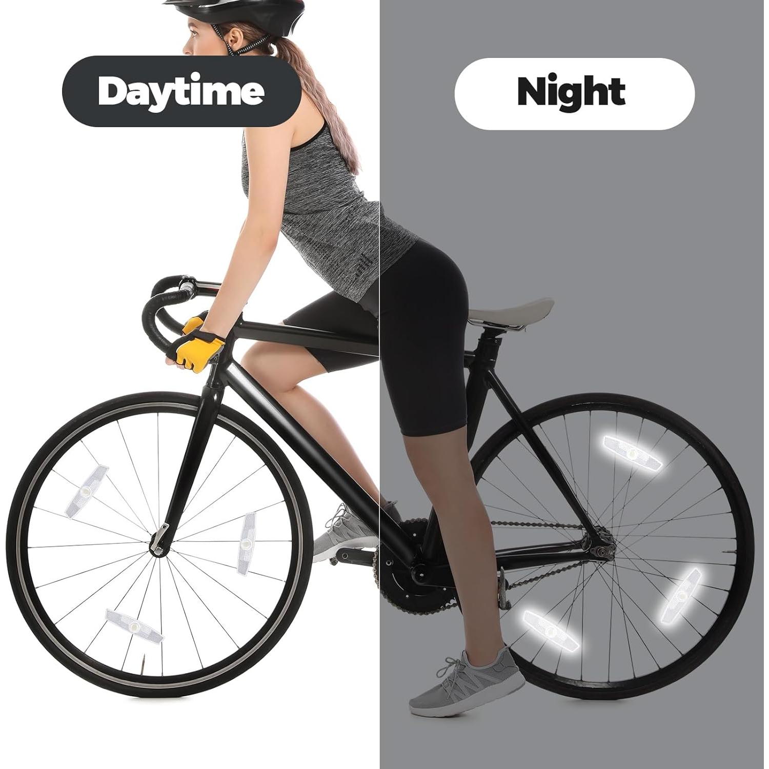 4 Reflectores de Rueda de Bicicleta BOHUIZ Blancos ABS