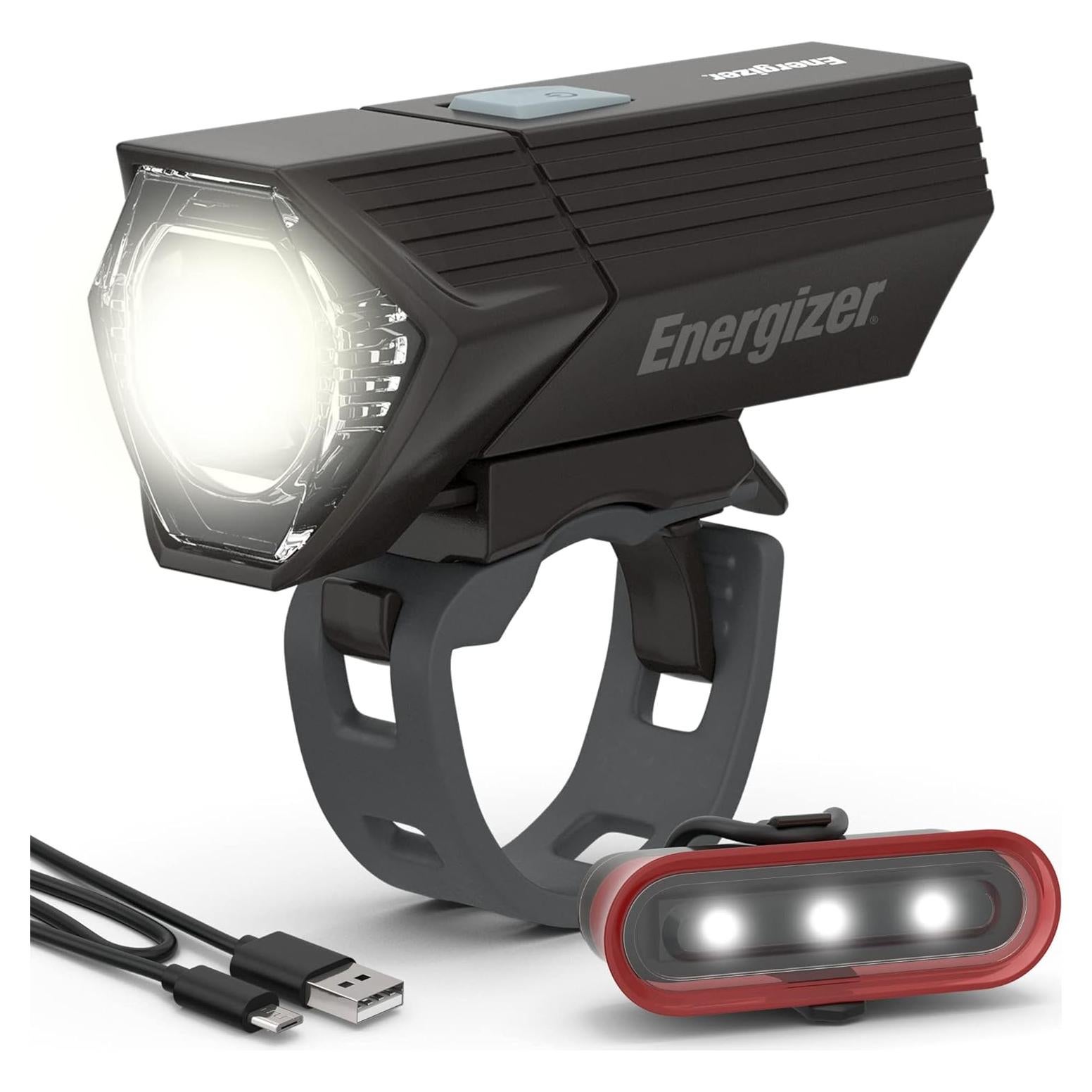 Luz de Bicicleta Recargable Energizer IPX4 LED Delantera y Trasera