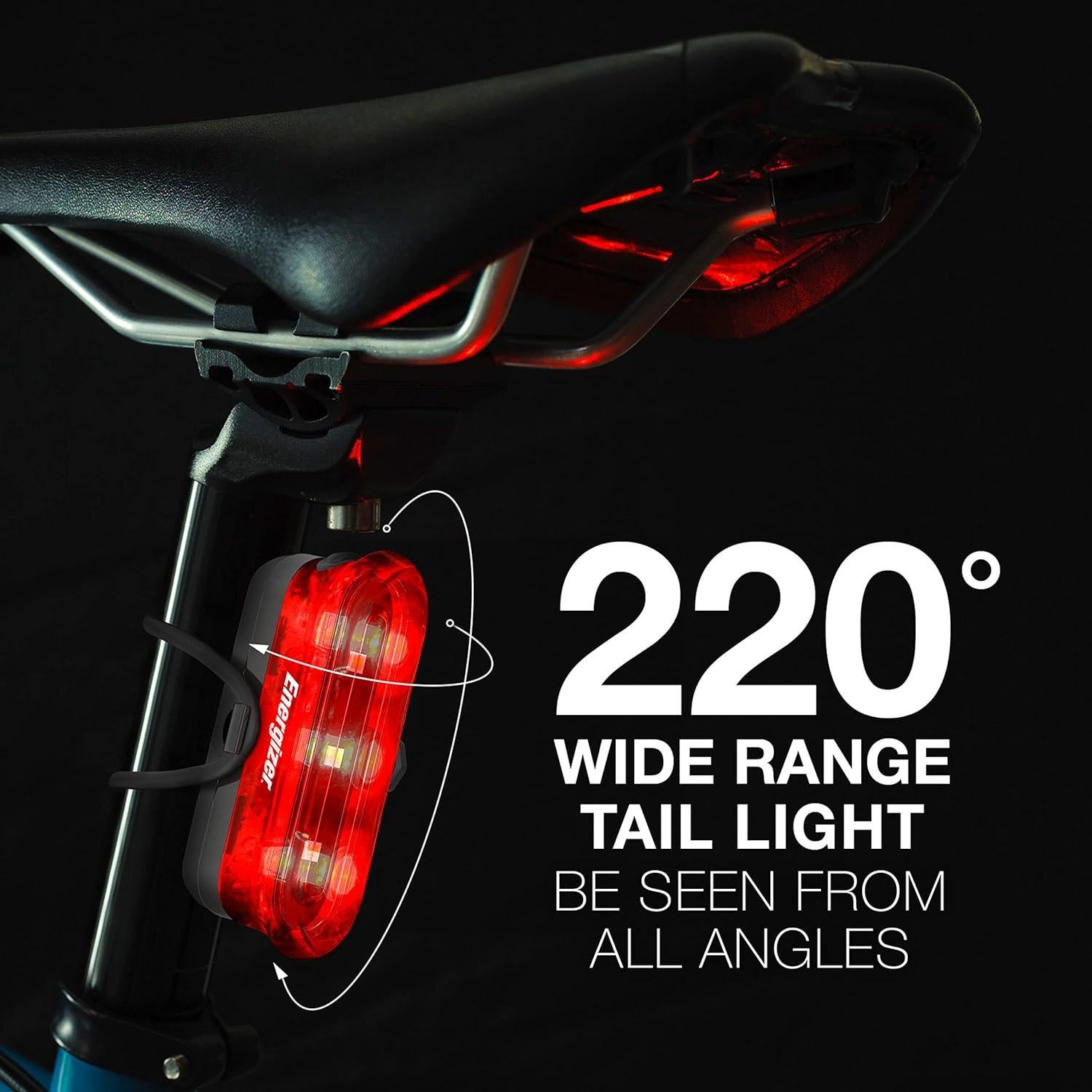 Luz de Bicicleta Recargable Energizer IPX4 LED Delantera y Trasera