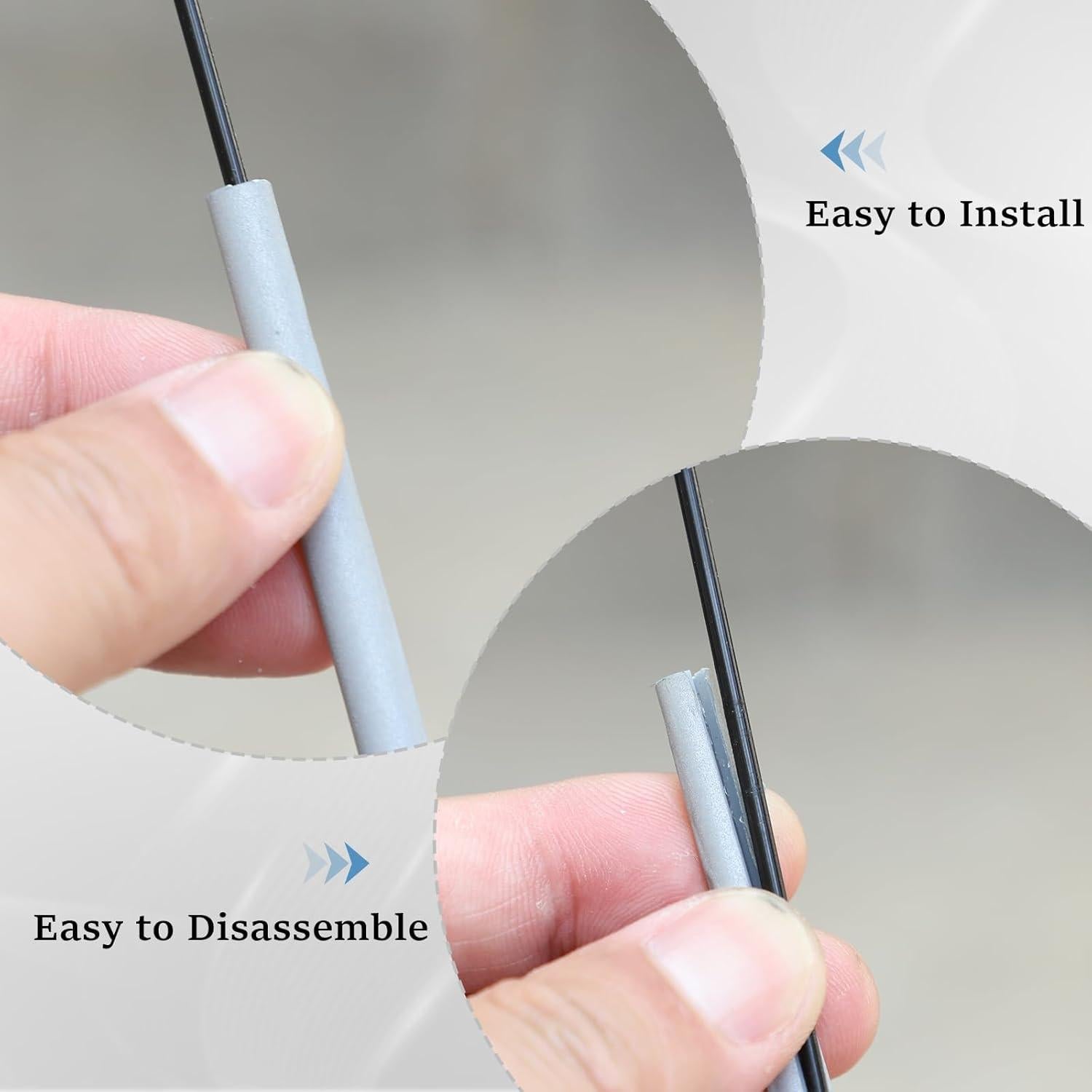 Bewudy 48PCS Reflectores para Radios de Bicicleta Gris Plateado