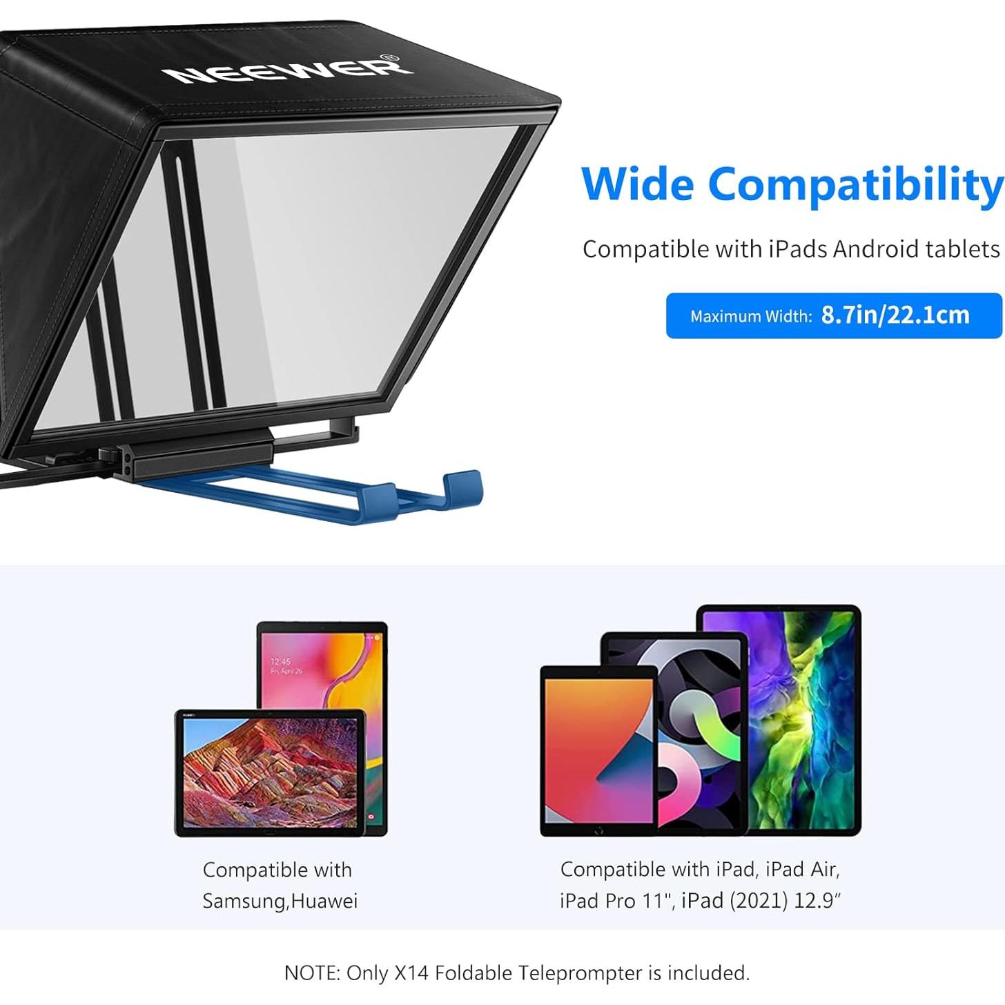 Teleprompter NEEWER X14 con control remoto y APP