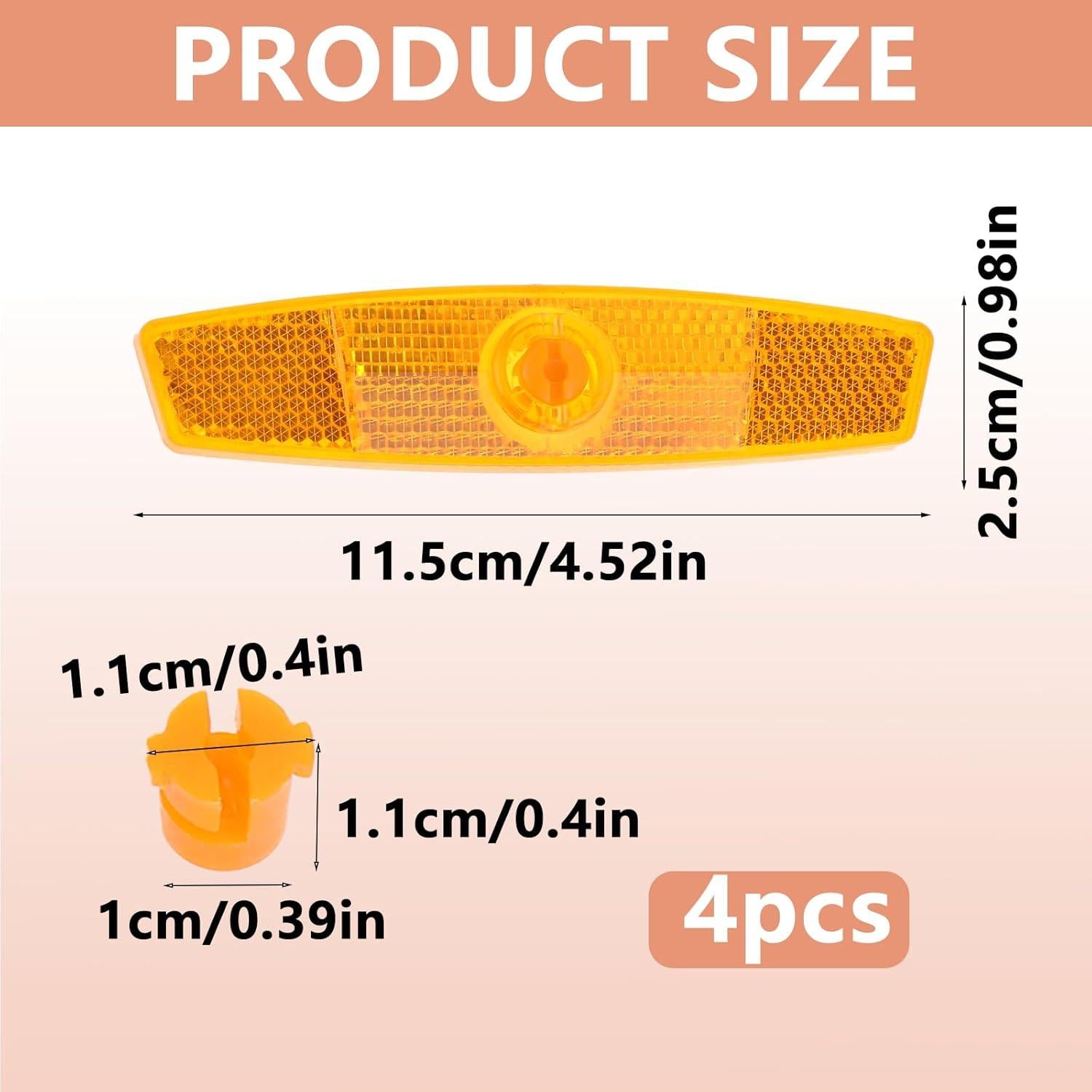 4 Reflectores de Rueda para Bicicleta Salbsever Amarillo