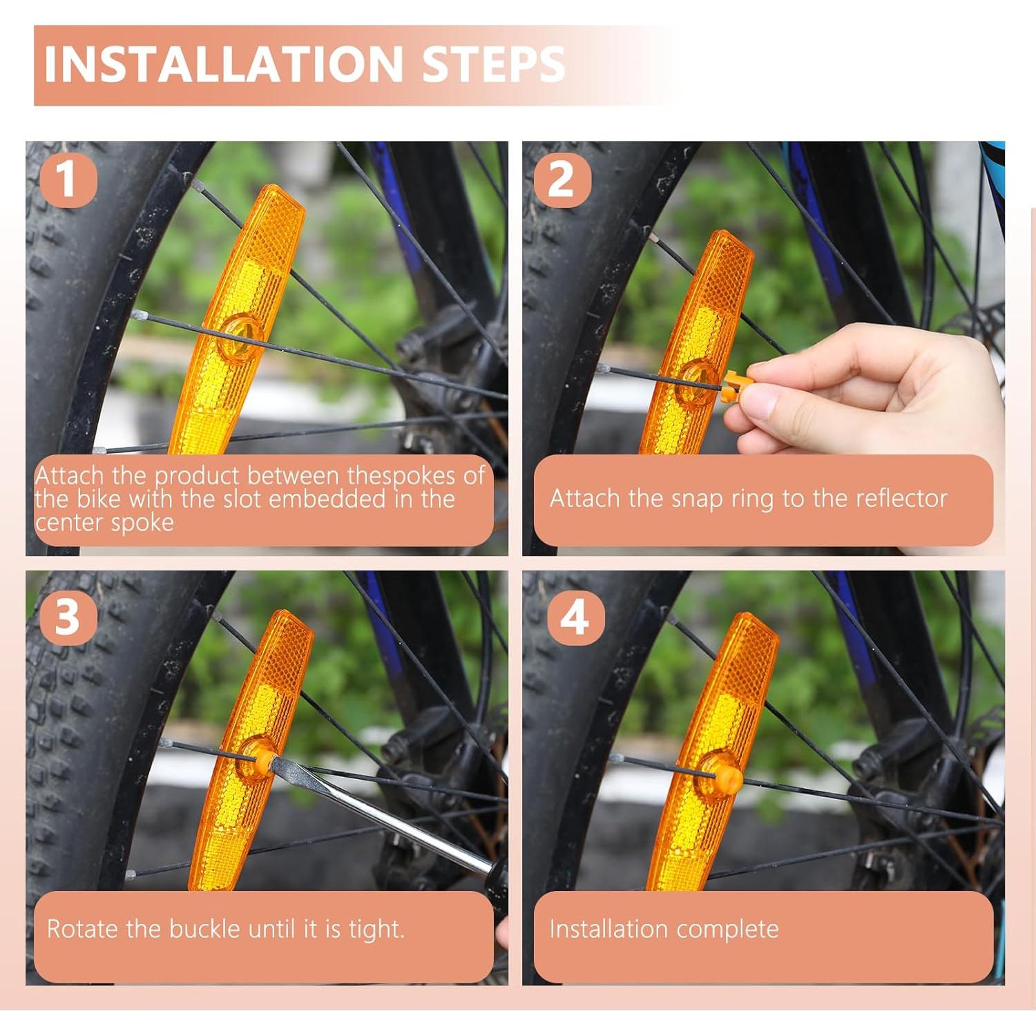 4 Reflectores de Rueda para Bicicleta Salbsever Amarillo