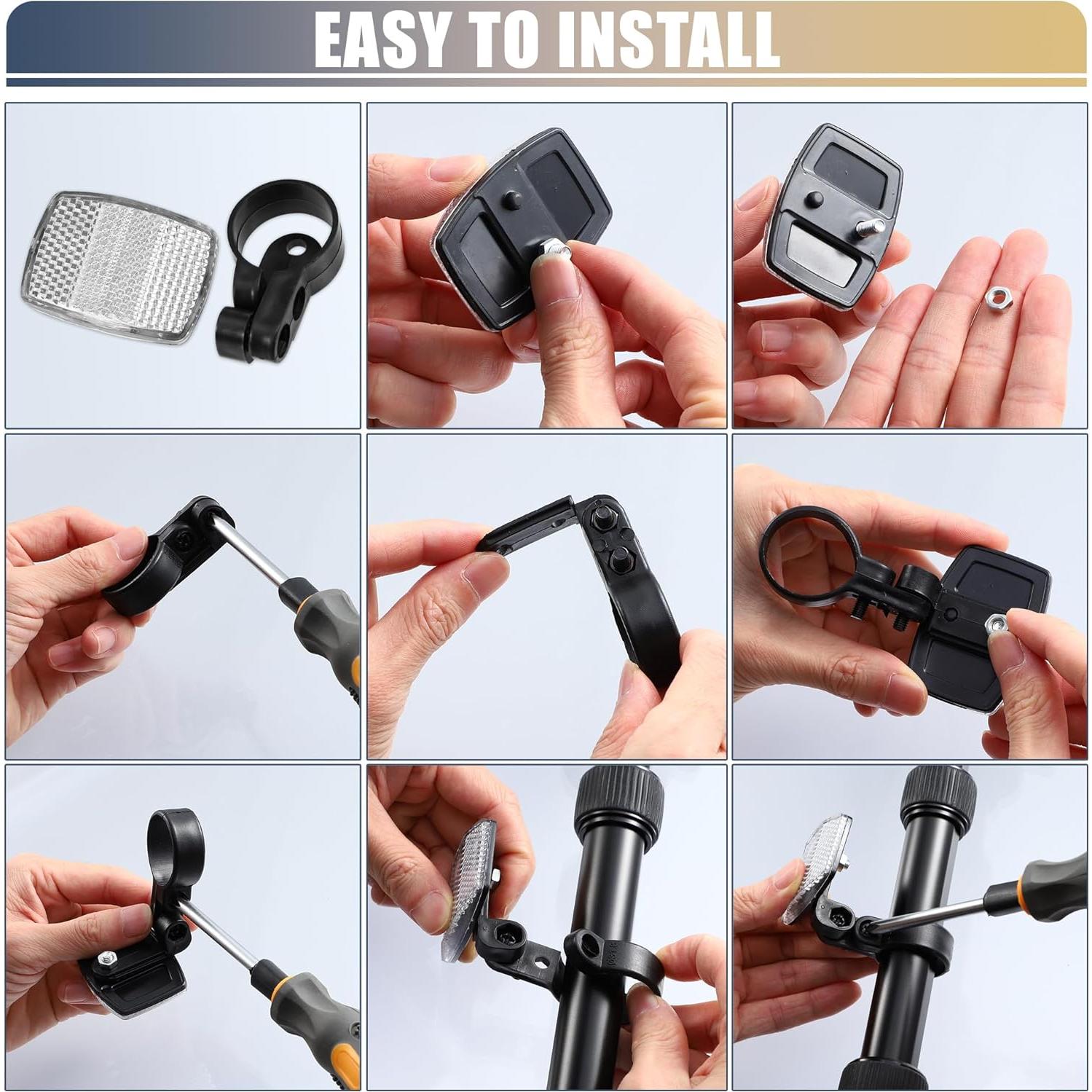 Kit de Reflectores de Seguridad para Bicicleta X AUTOHAUX Rojo y Blanco