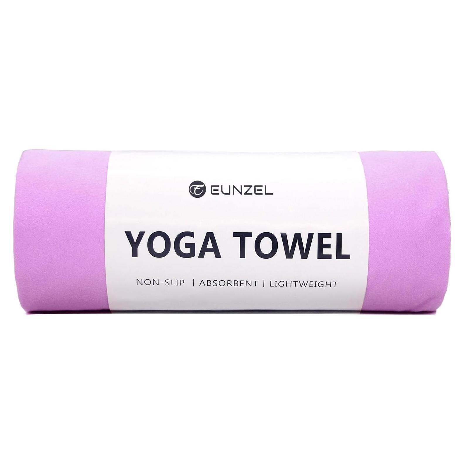 Toalla de Yoga Antideslizante Eunzel 185x67cm Microfibra Púrpura