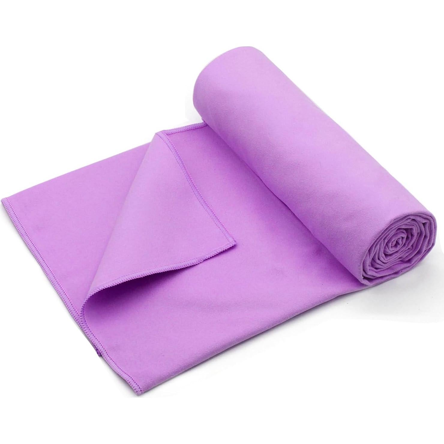 Toalla de Yoga Antideslizante Eunzel 185x67cm Microfibra Púrpura