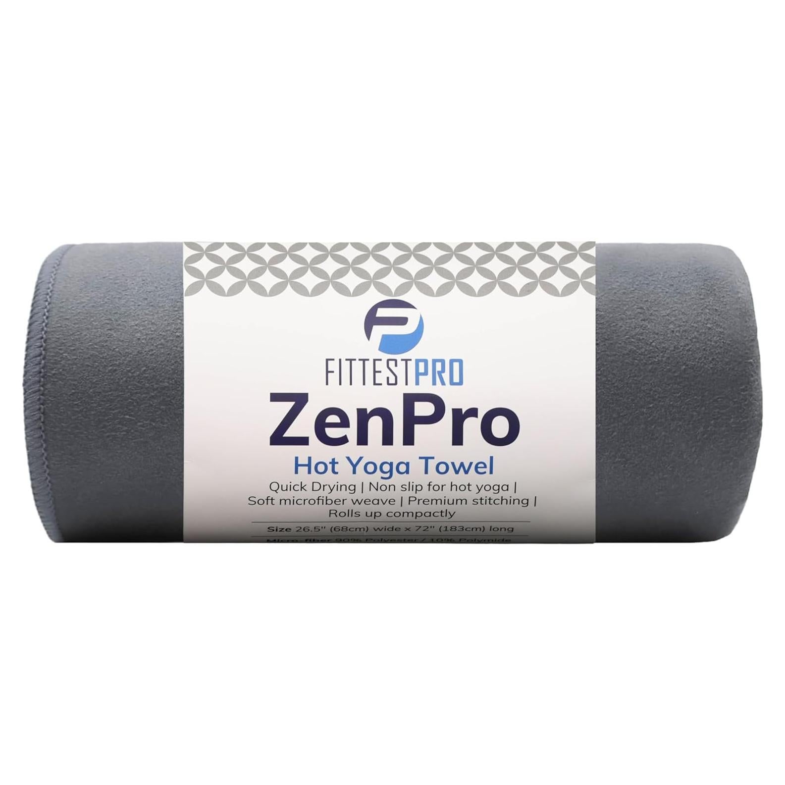 Toalla de Yoga Antideslizante Fittest Pro Microfibra 182x67 Gris