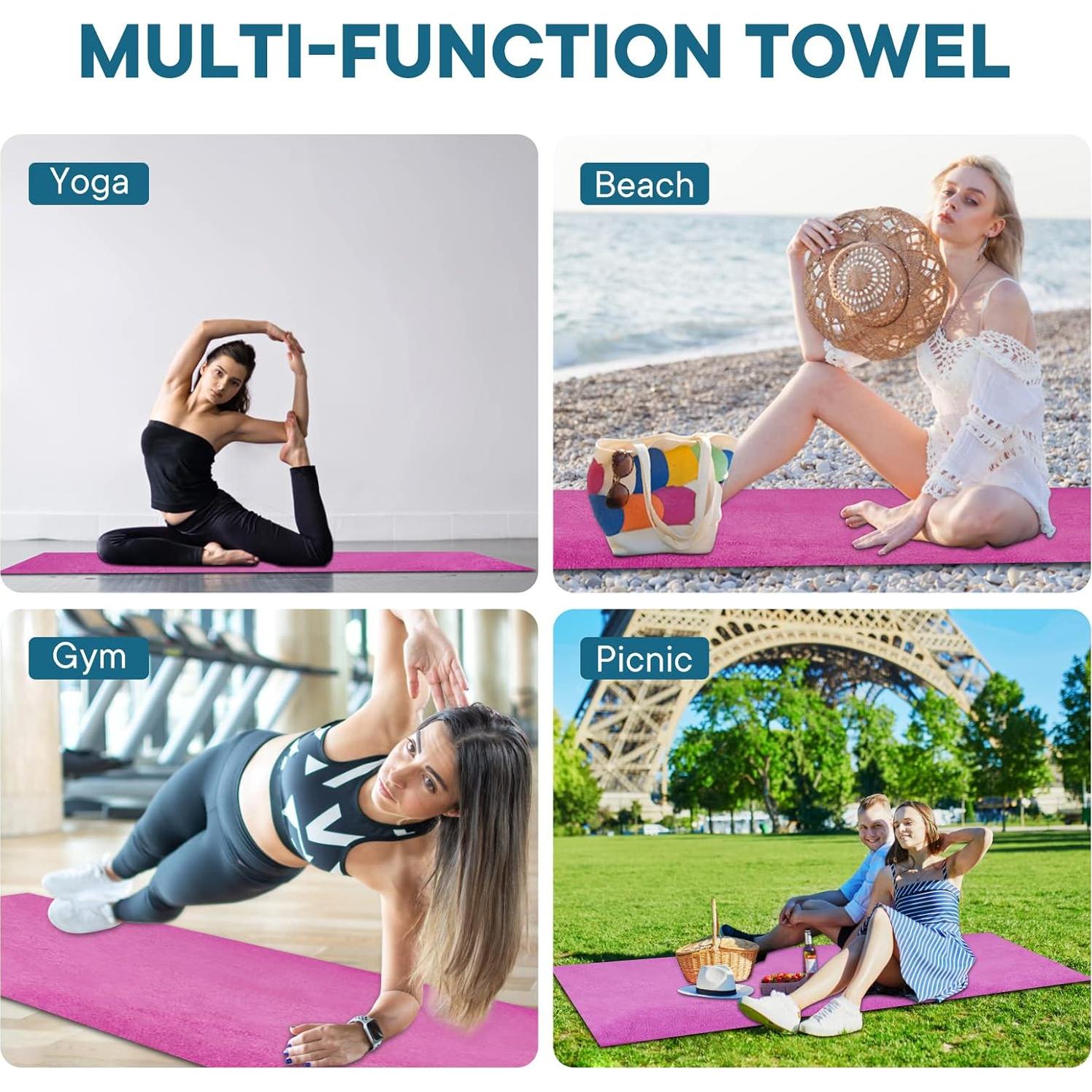 Toalla de Yoga Yuilgdo Antideslizante Microfibra 183x61cm