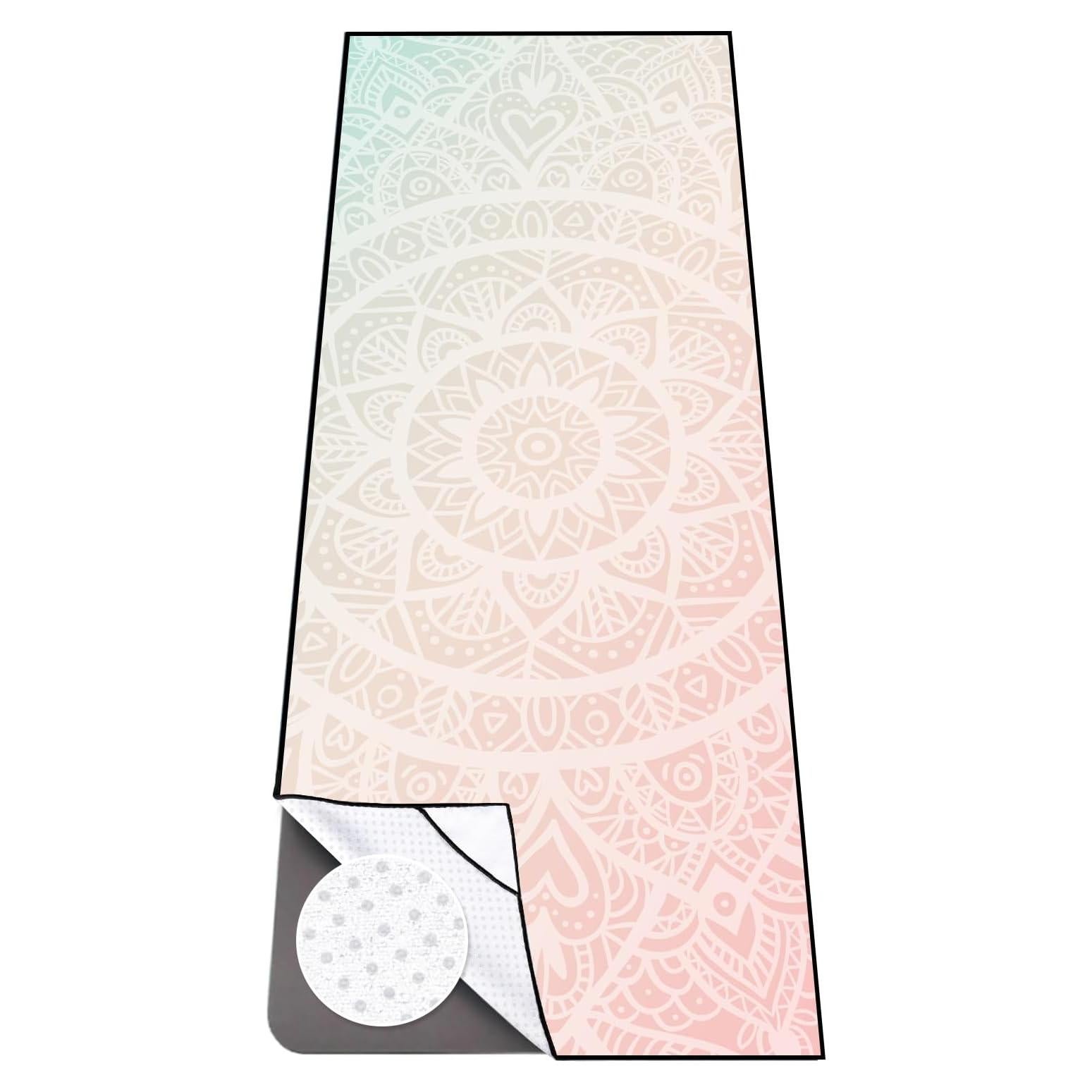 Toalla de Yoga Colorida Colorful Star Mandala Rosa 178x66cm