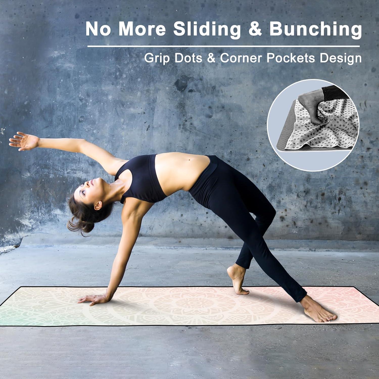 Toalla de Yoga Colorida Colorful Star Mandala Rosa 178x66cm