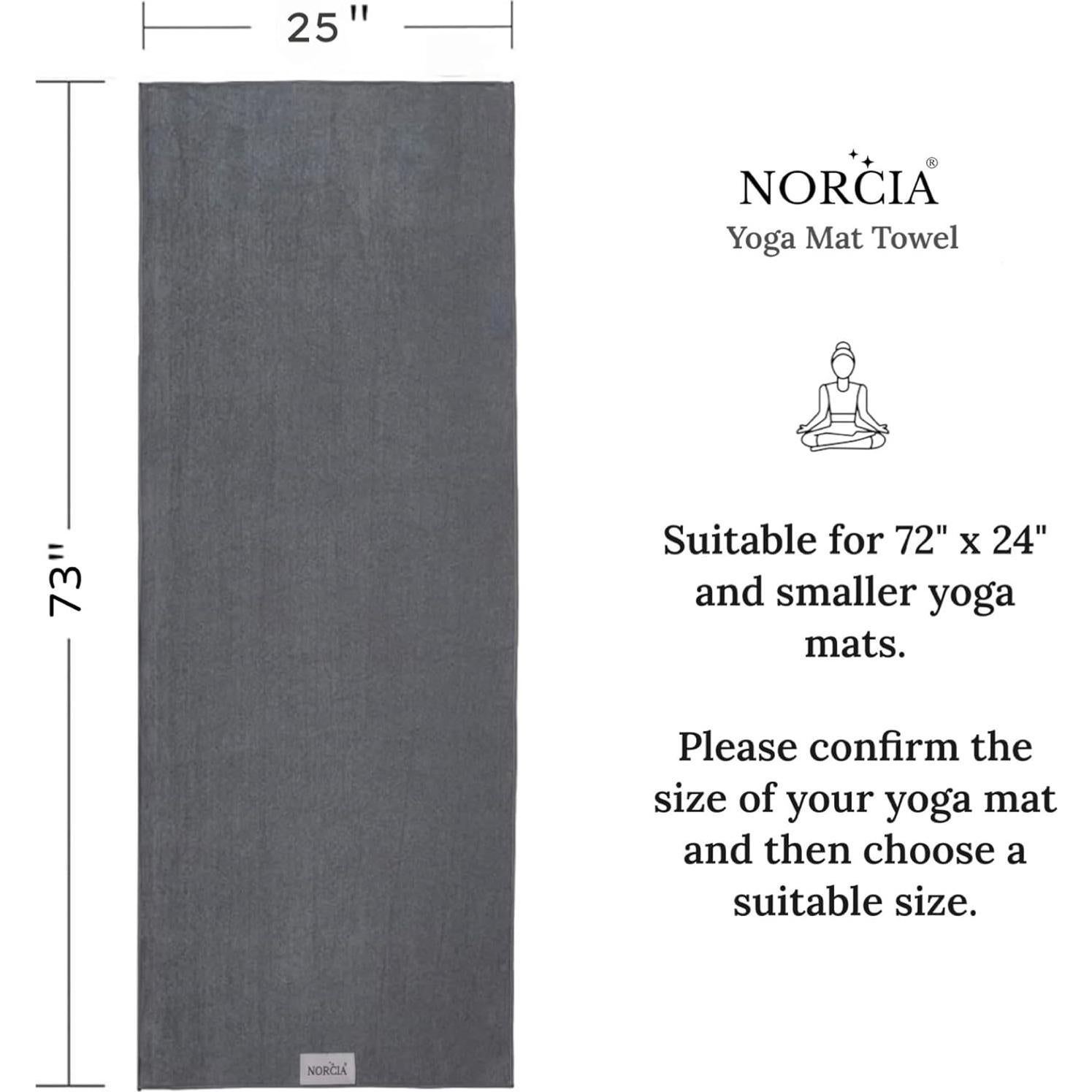 Toalla de Yoga Antideslizante NORCIA 185x63.5cm Microfibra Gris