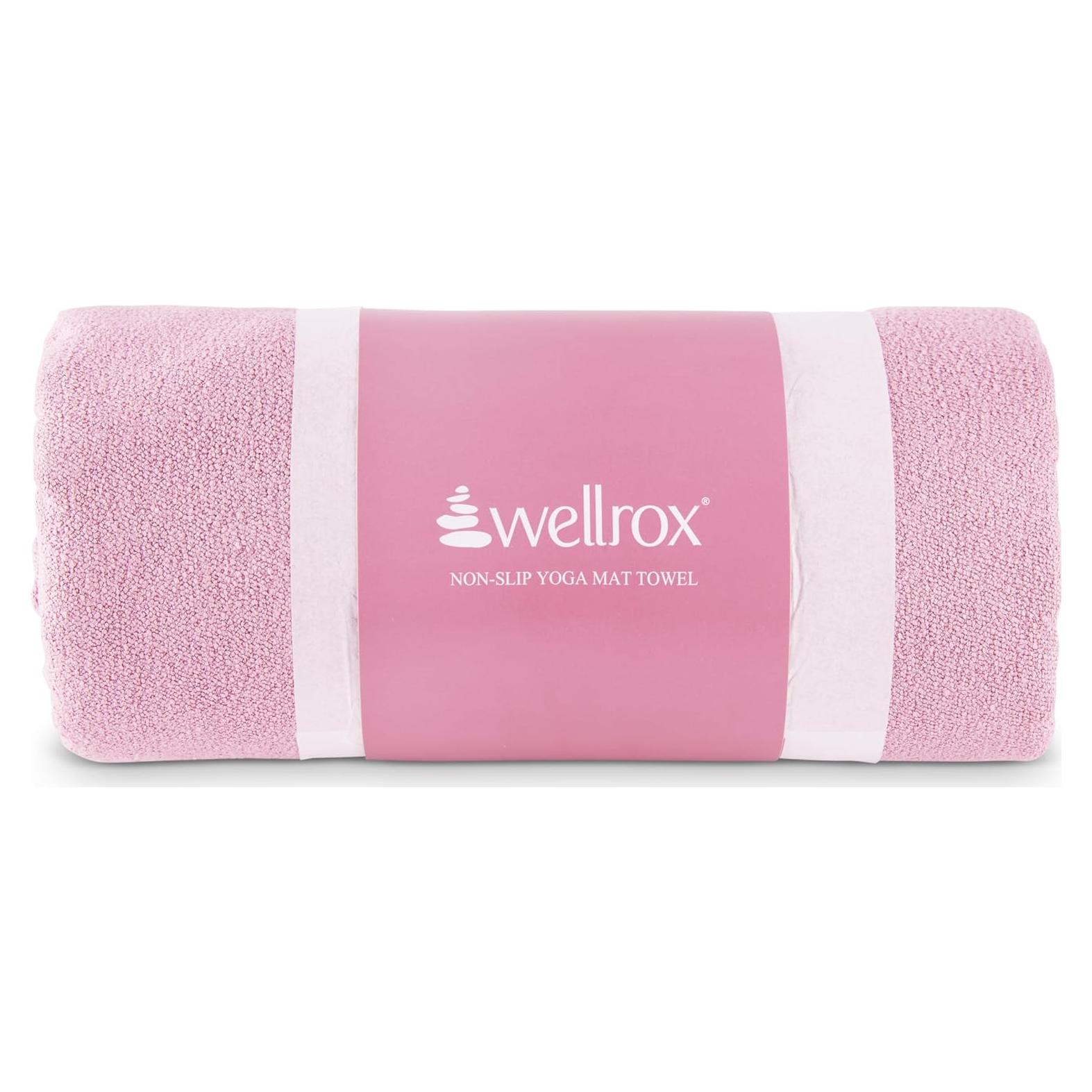 Toalla de Mat de Yoga Antideslizante Wellrox 187x66 cm Rosa