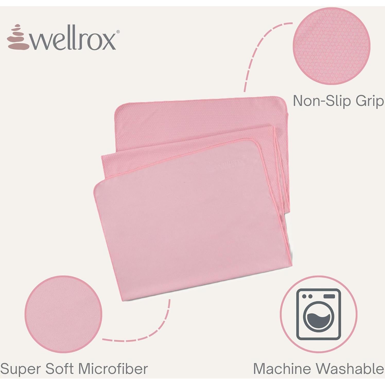 Toalla de Mat de Yoga Antideslizante Wellrox 187x66 cm Rosa