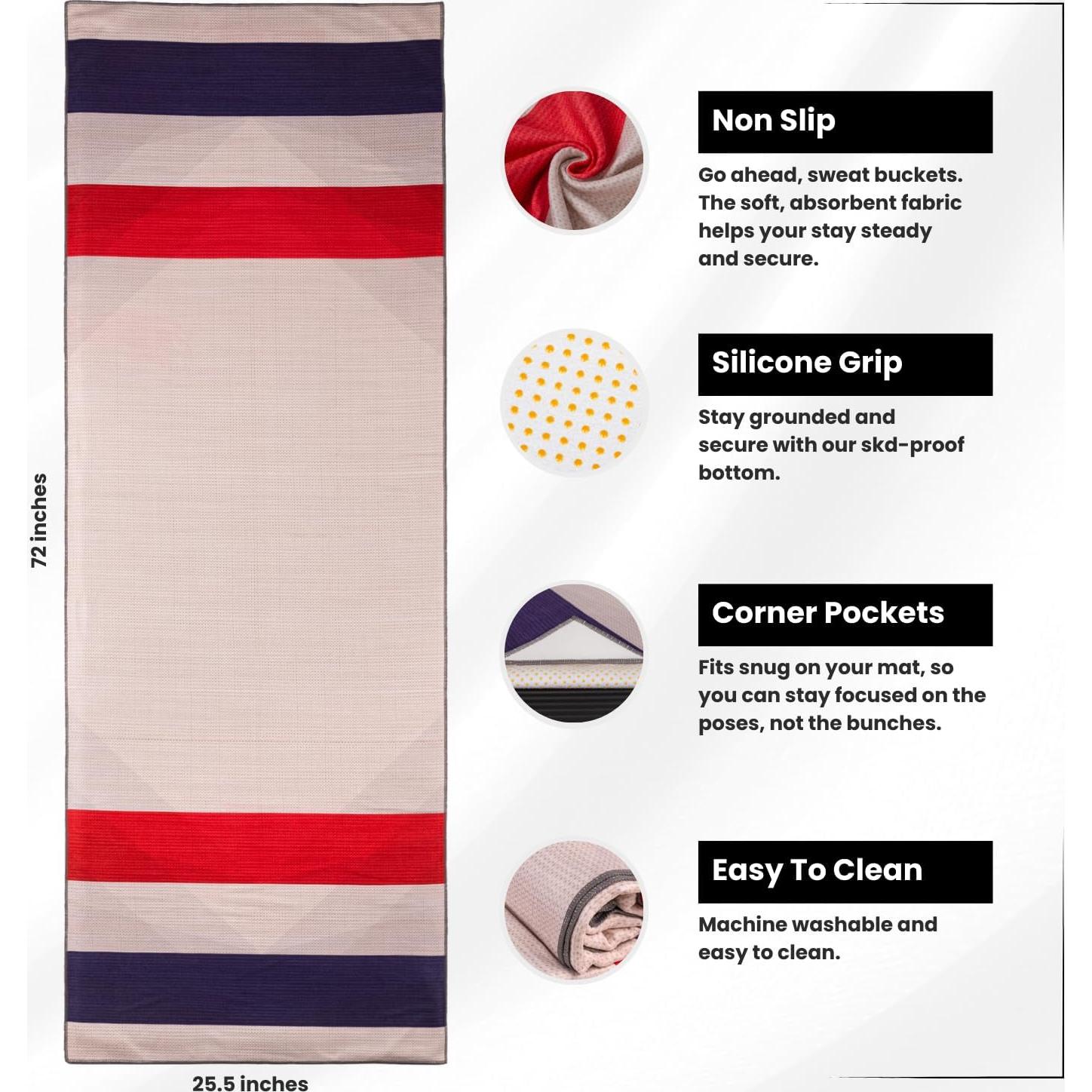 Toalla de Yoga Antideslizante Body By Yoga 182.88x63.5cm