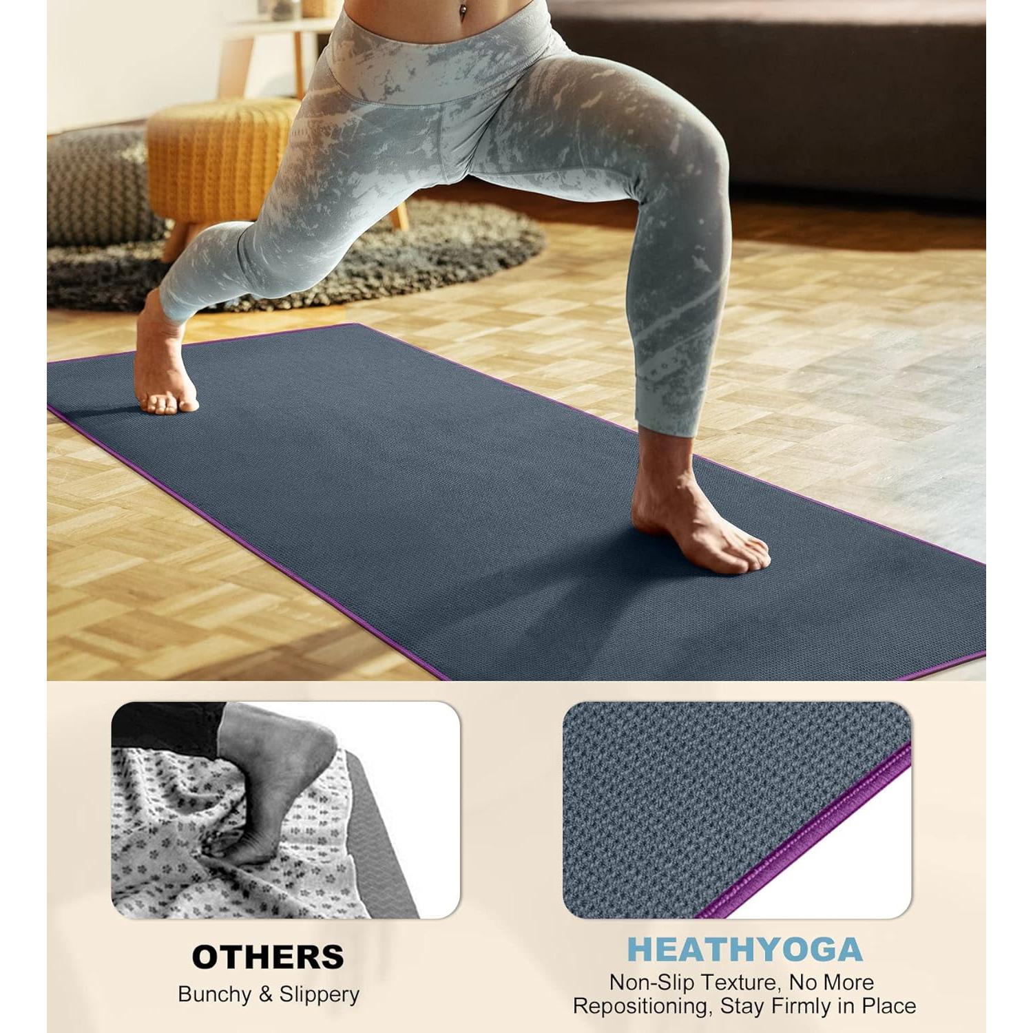 Toalla de Yoga Heathyoga Antideslizante 182.88x66.04cm Microfibra