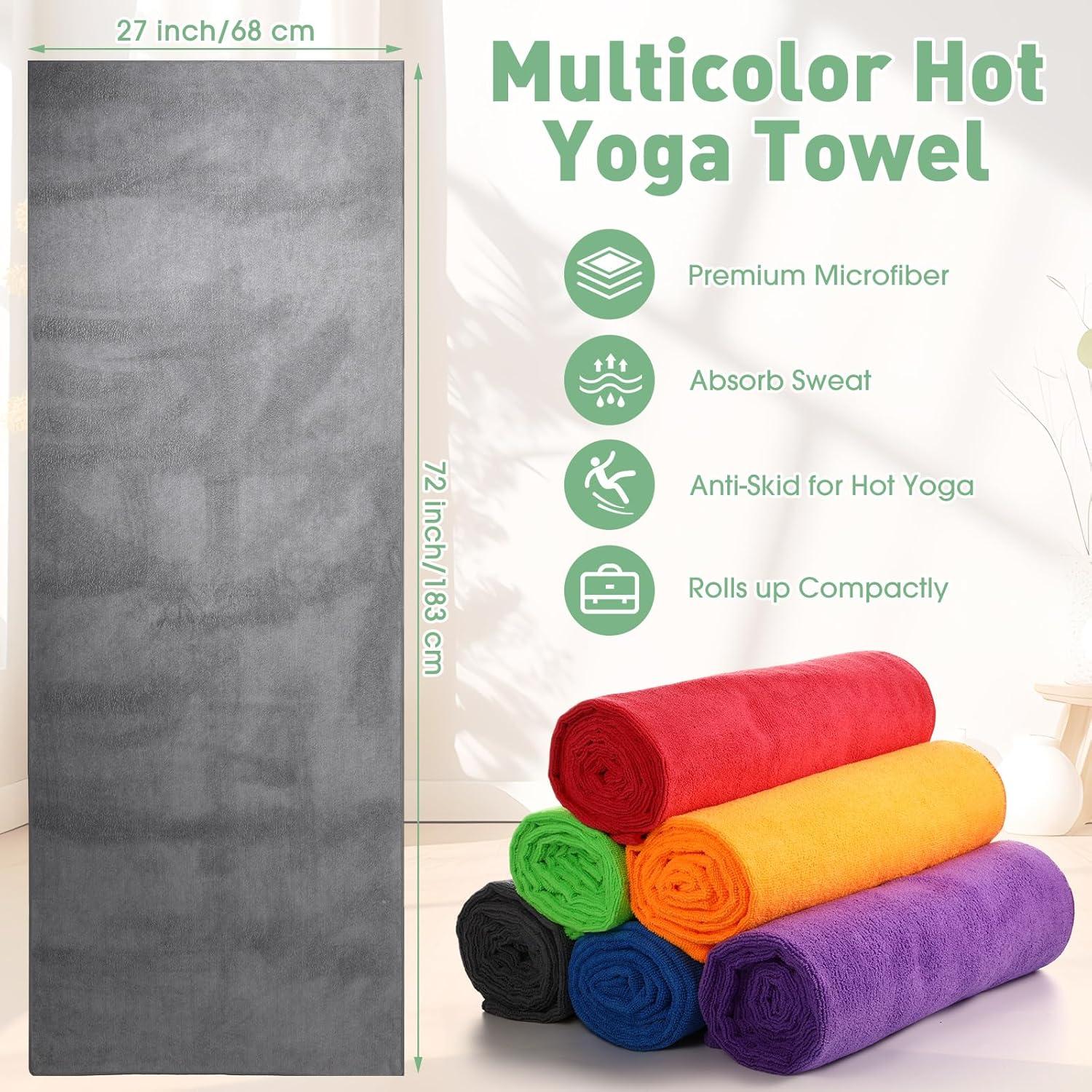 Toallas de Yoga Antideslizantes Breling 6 Pcs Microfibra 68x183cm