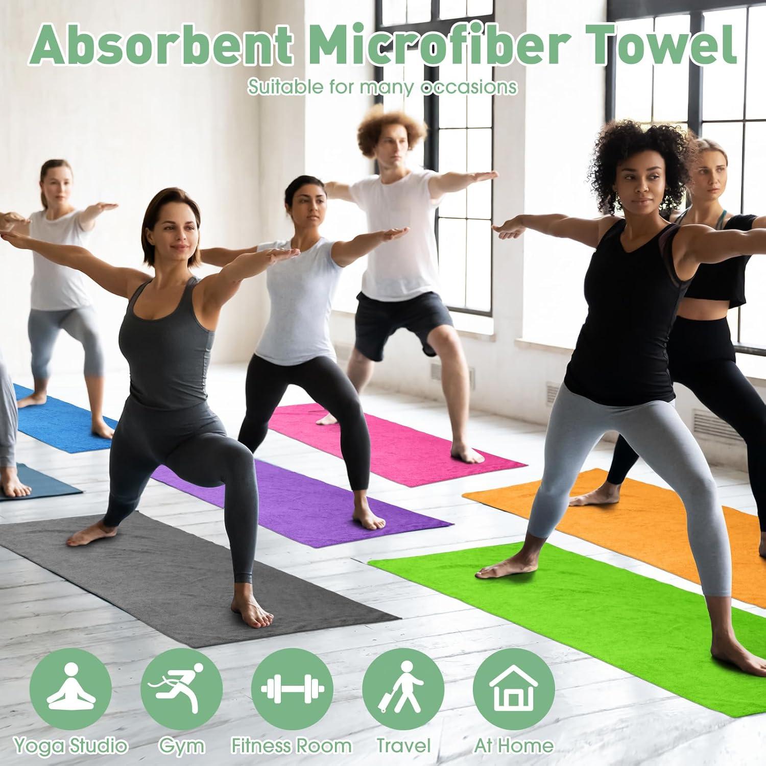 Toallas de Yoga Antideslizantes Breling 6 Pcs Microfibra 68x183cm