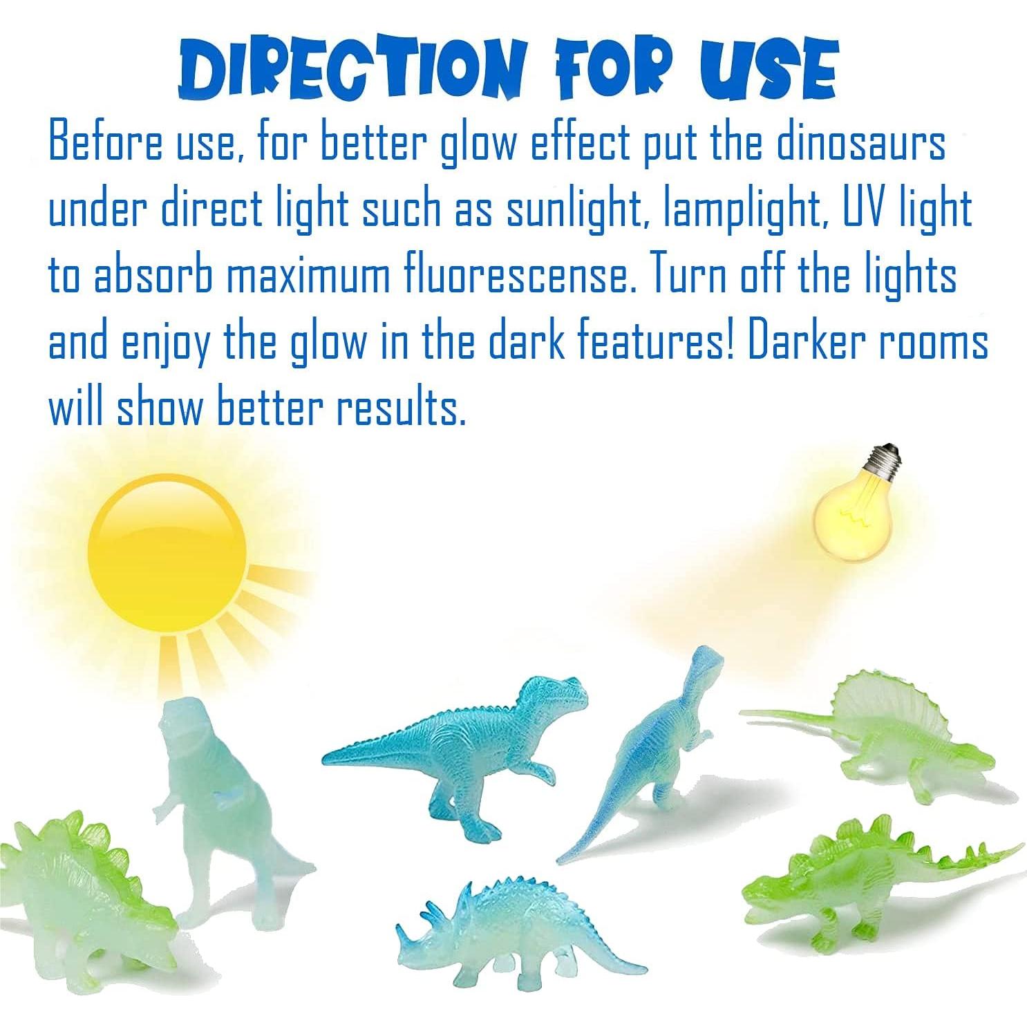 Figuras de Dinosaurios Brillantes Liberty Imports 24 Pcs