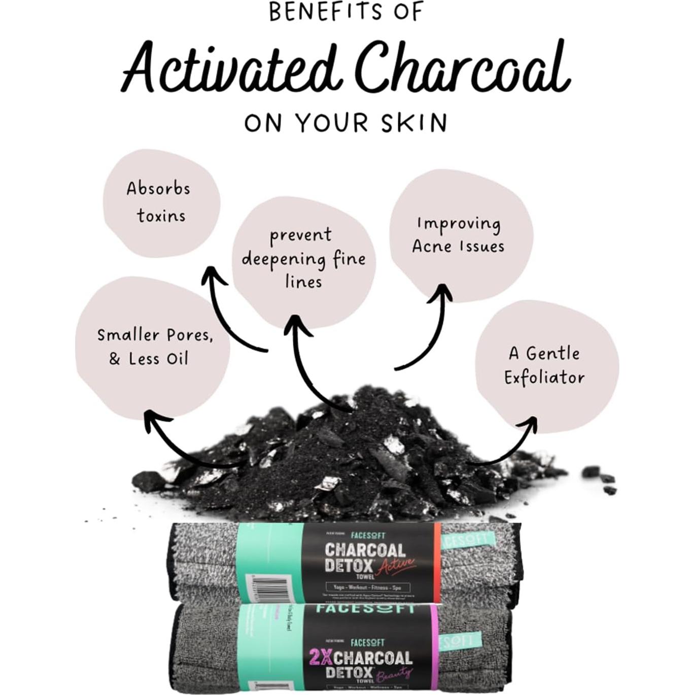 Toalla de Yoga Facesoft - Carbón Activado Ecológica 25x96 cm