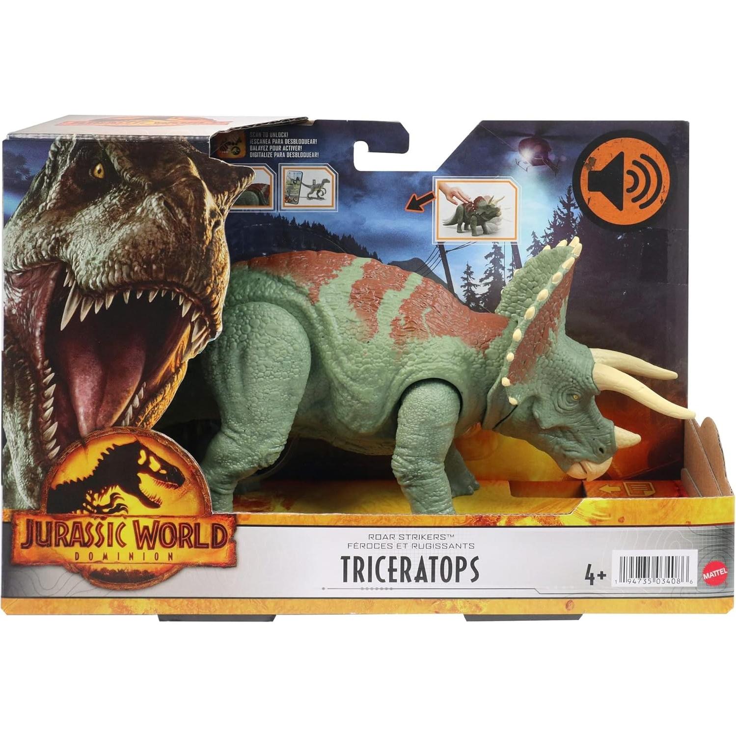 Figura de Acción Triceratops Roar Strikers Mattel 33 cm