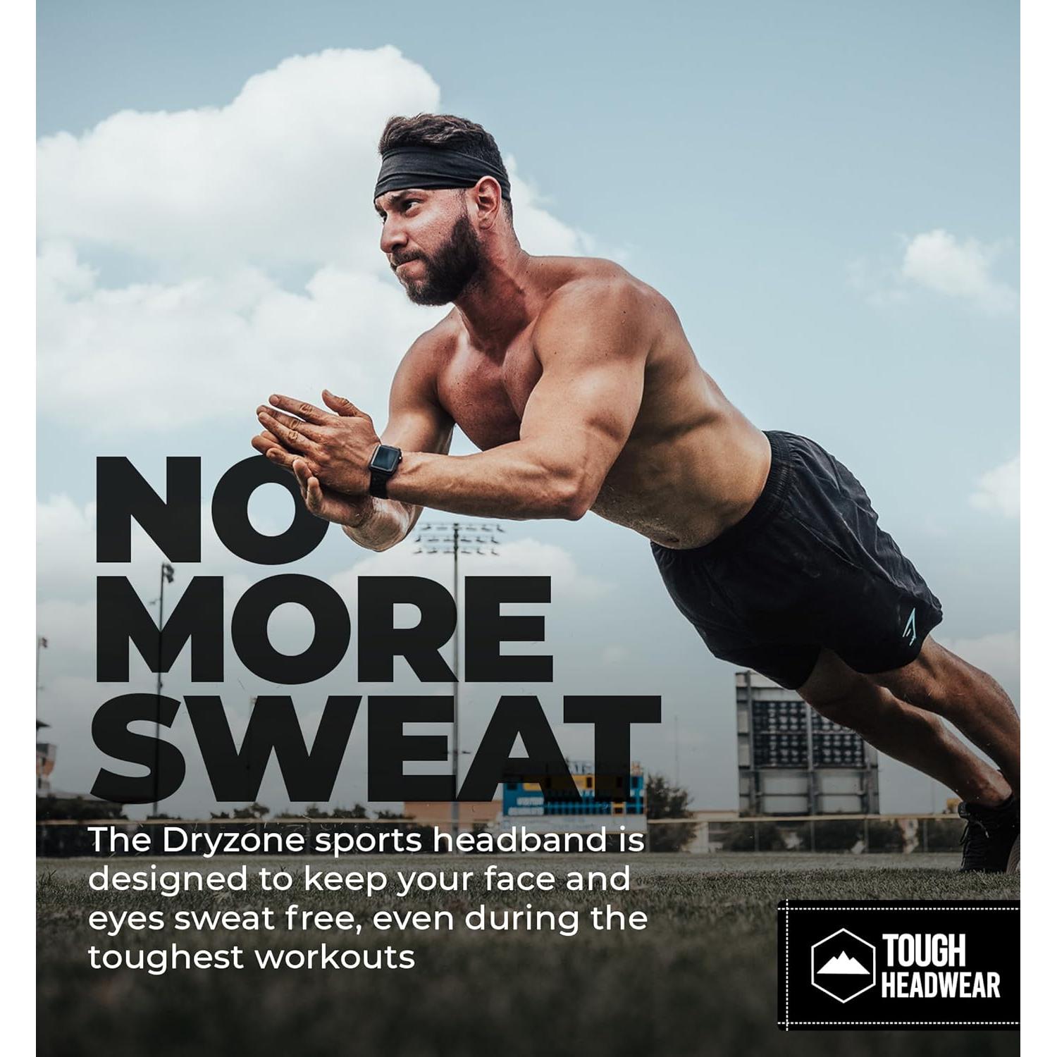 Diadema deportiva Tough Headwear Dryzone para hombres - 100% poliéster