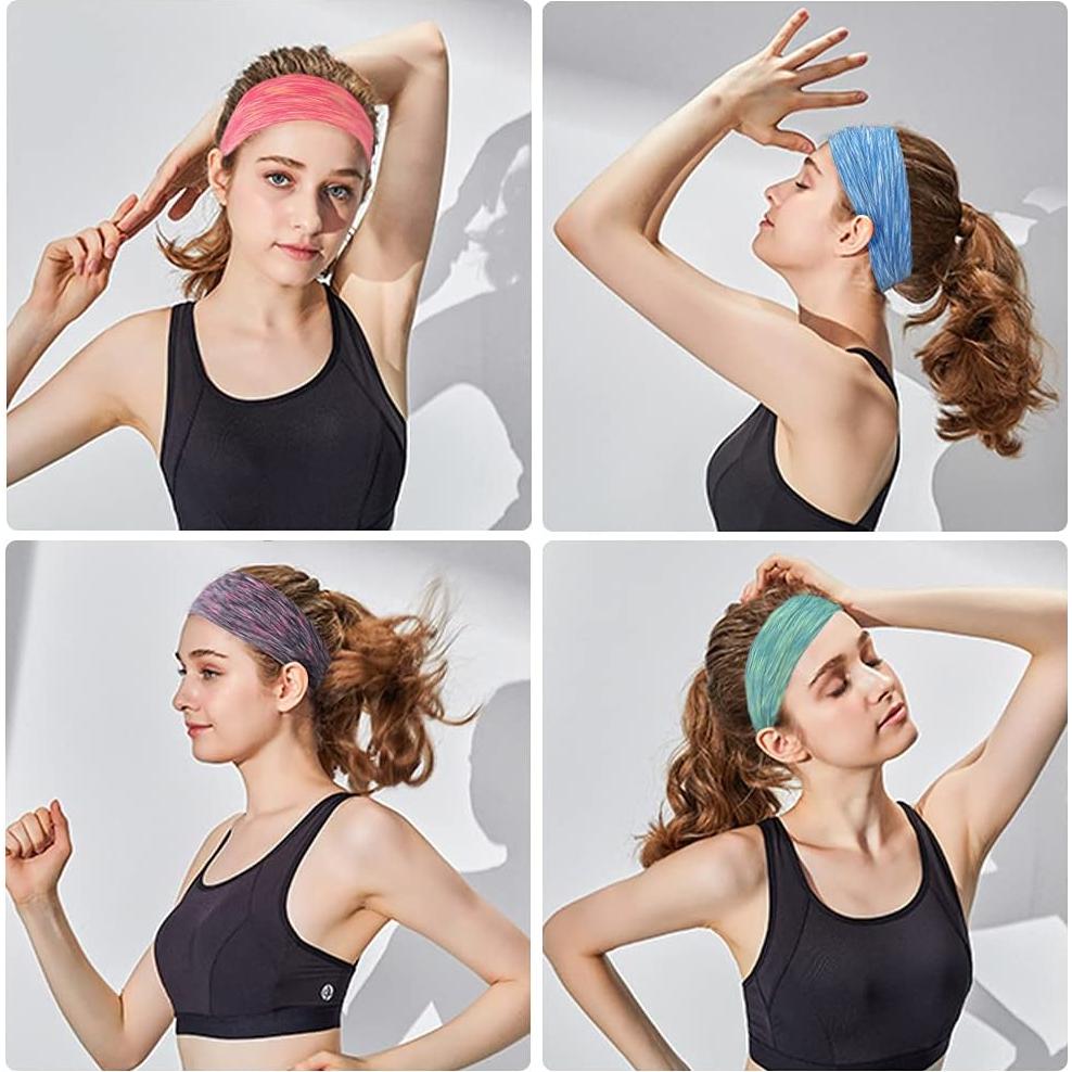 Bandas para el cabello deportivas Jesries - 12 unidades, rosa