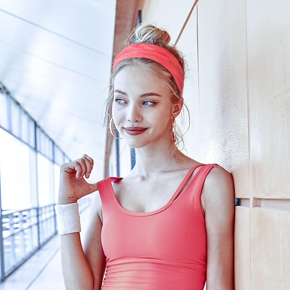 Bandas para el cabello deportivas Jesries - 12 unidades, rosa