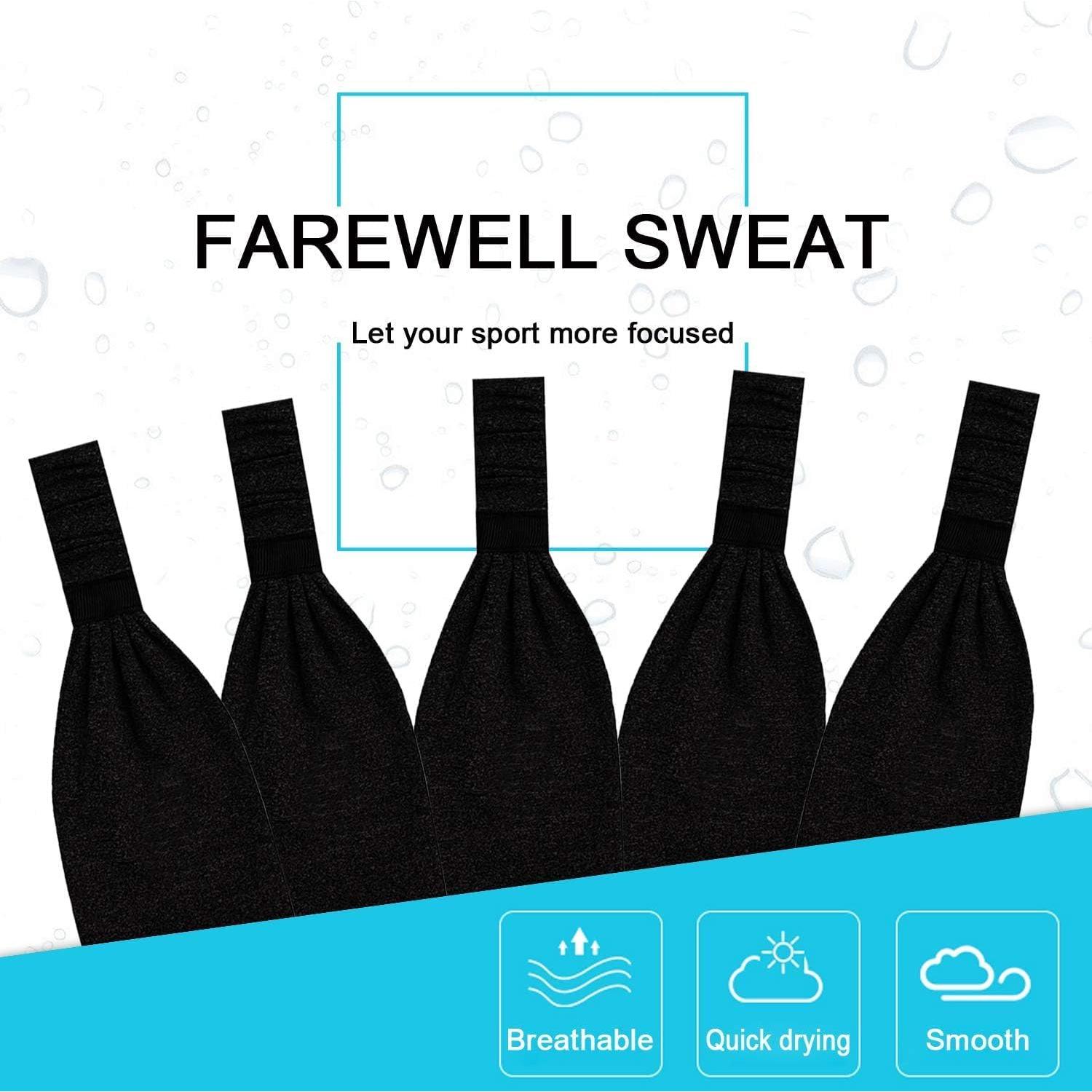 Cinta para el cabello Calbeing negra, talla única, absorción de sudor