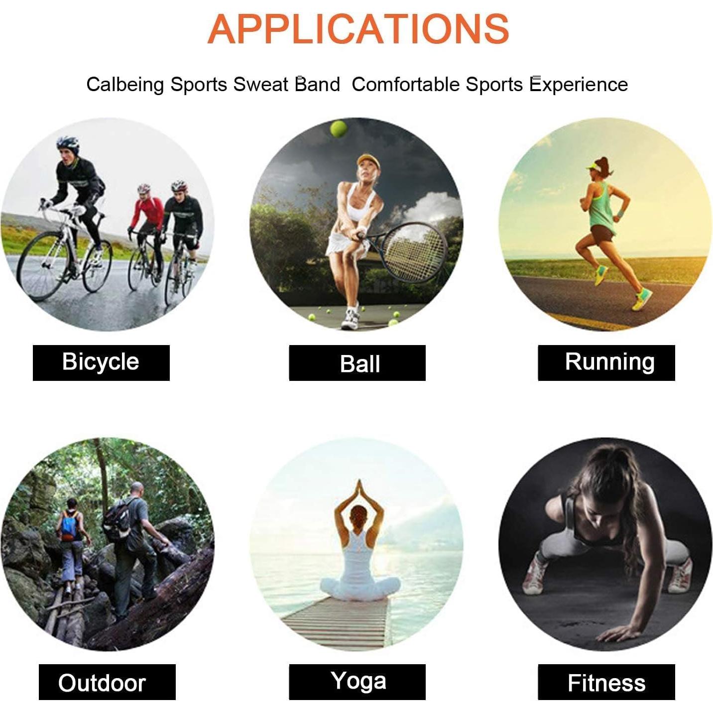 Cinta para el cabello Calbeing negra, talla única, absorción de sudor