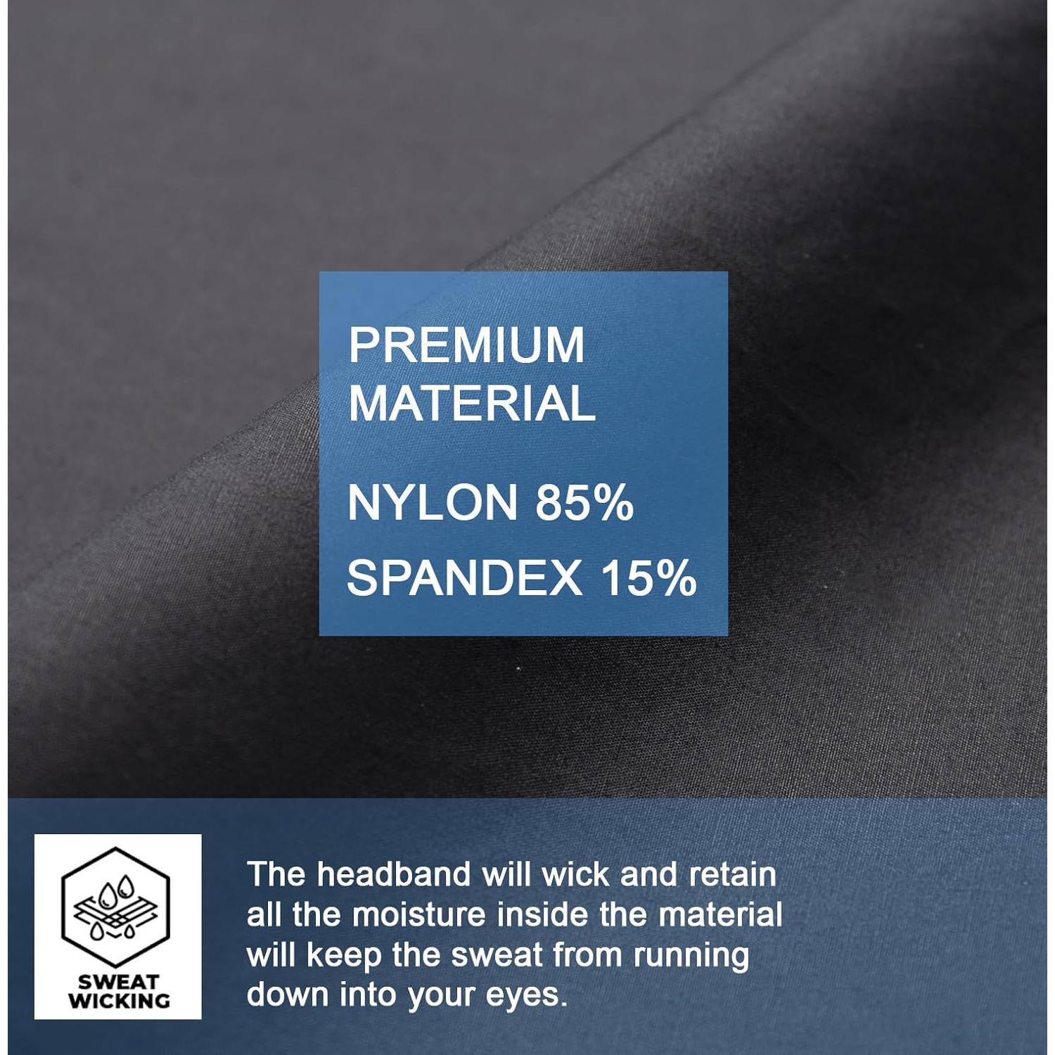 Cinta para el cabello Calbeing negra, talla única, absorción de sudor