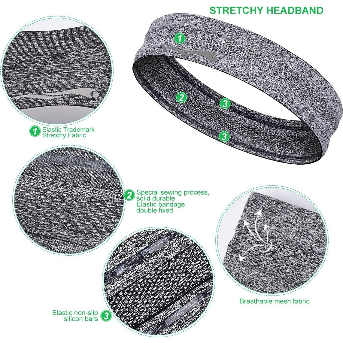 Bandas para la cabeza LUCKYGO unisex 2 piezas absorbentes